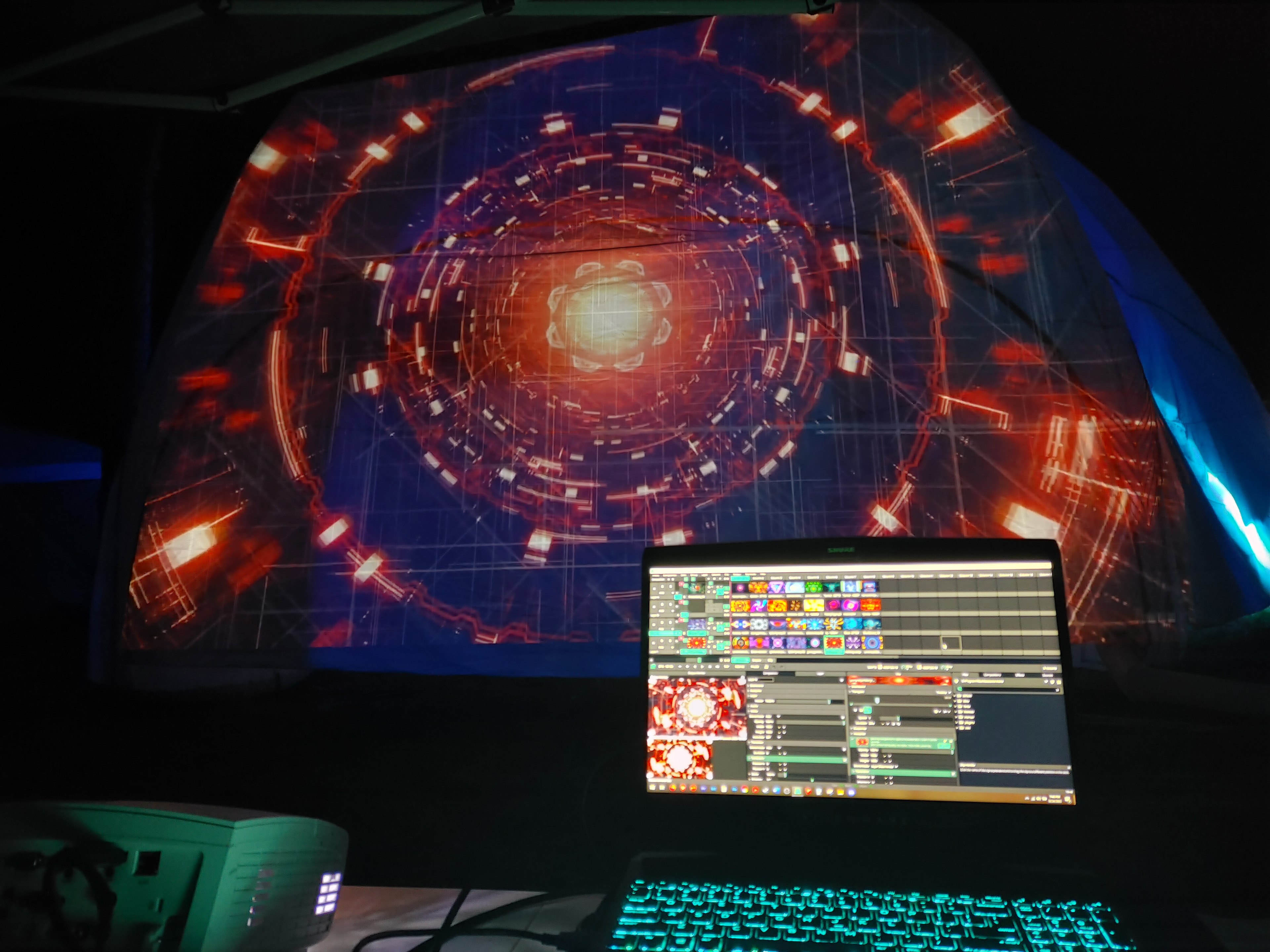 Open HDMI on the back of the inflatable dome