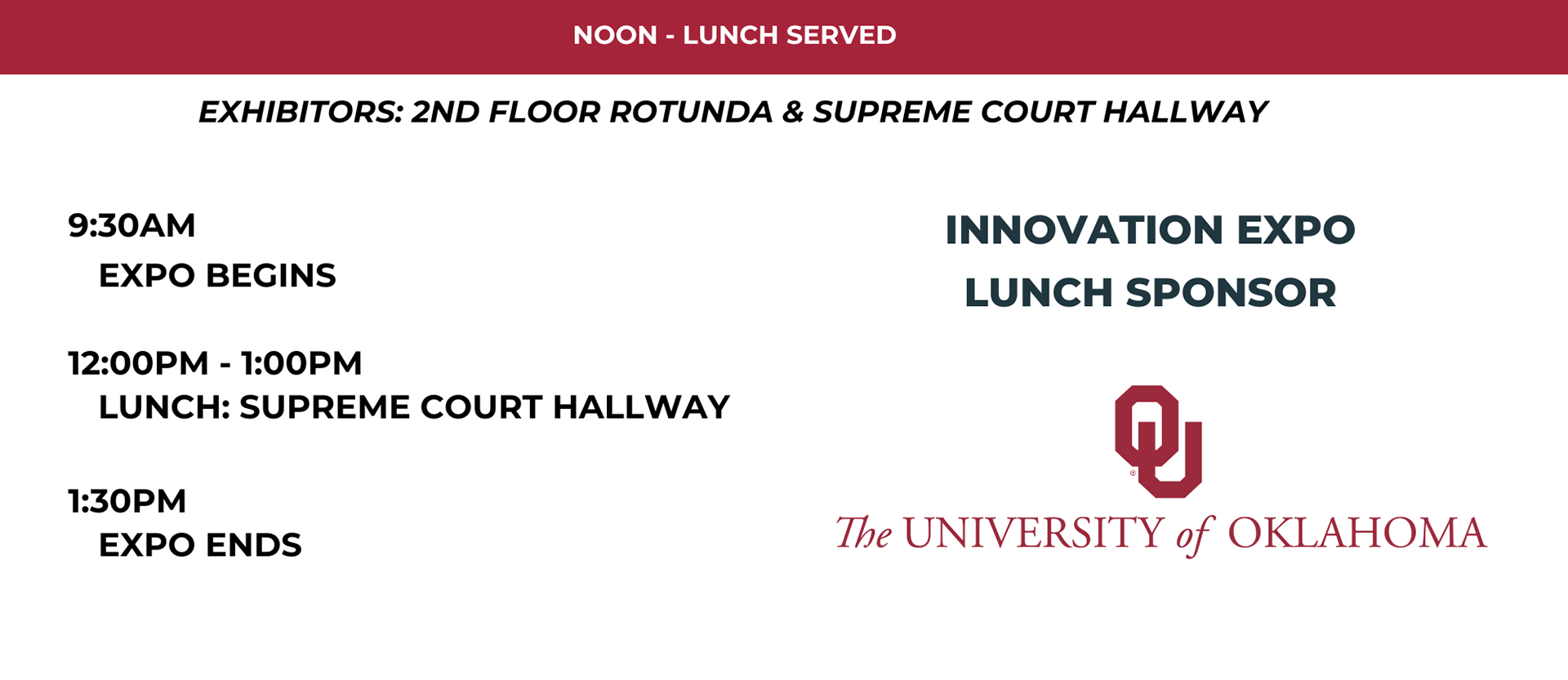 Reverse side of lunch ticket designed using Canva for our agency's Oklahoma Innovation Expo, April 2026. 