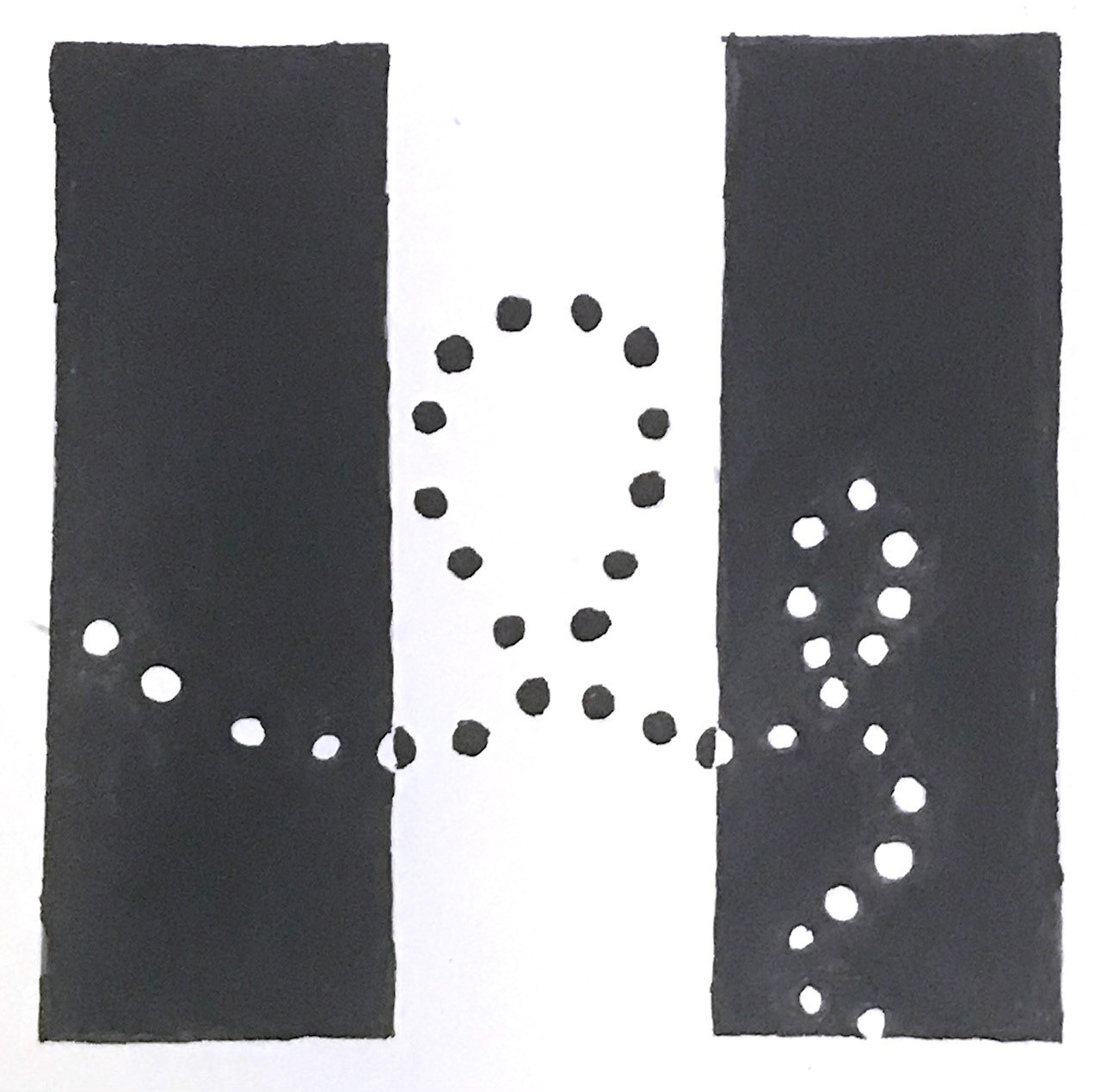 Symmetry/asymmetry study in ink for RISDCE Graphic Design certificate
