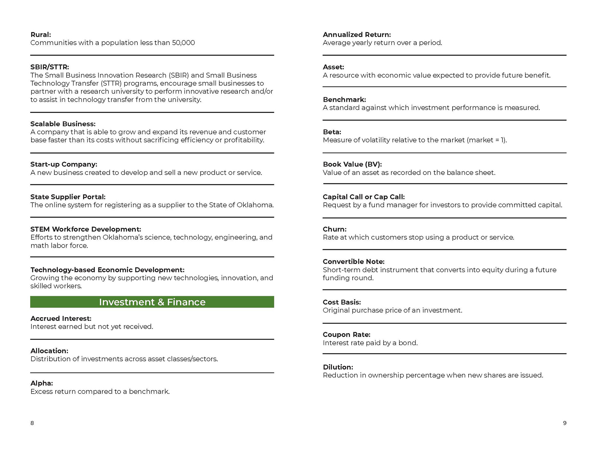 Sample pages from the Statewide Innovation Glossary designed in March 2026 using Adobe InDesign. This was made for our our statewide conference and expo. This 30-page book was distributed to all conference attendees and exhibitors, as well as state legislators. 