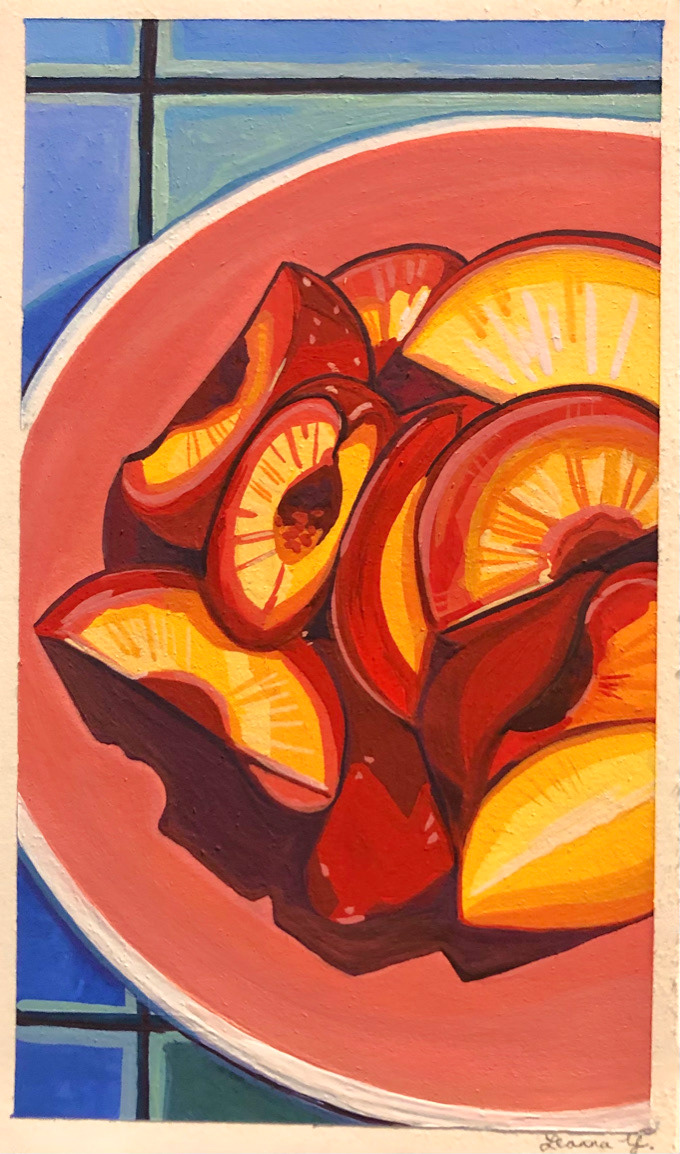 Peaches. Gouache.