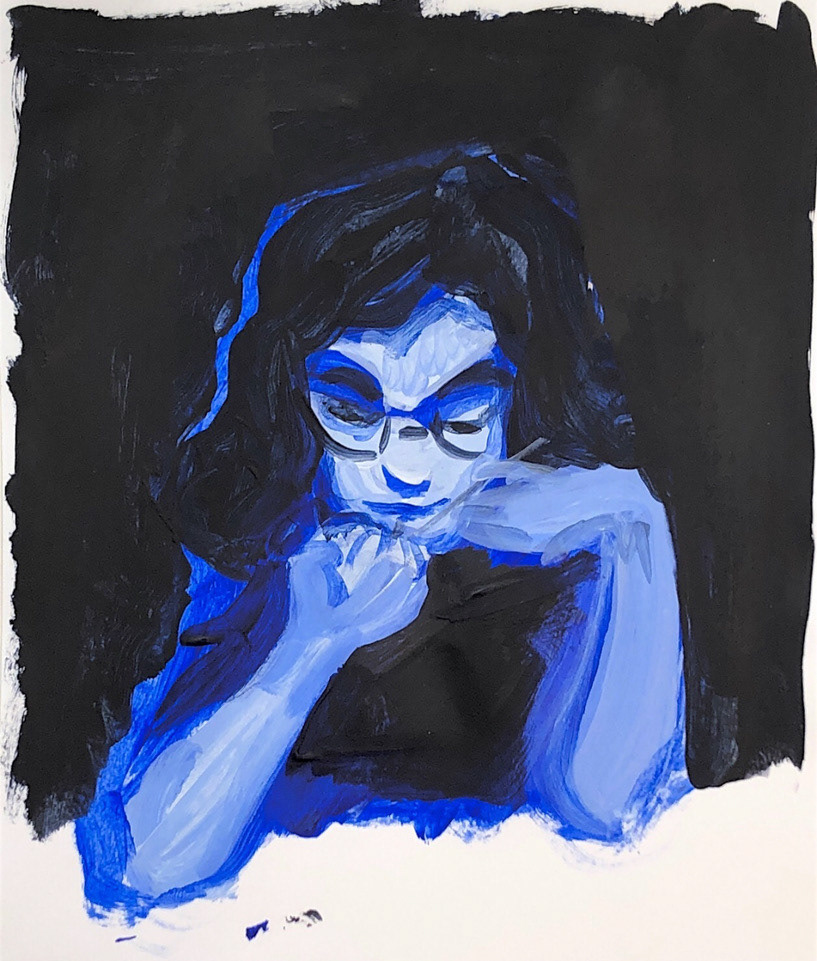 Lucy in Blue. Acrylic.
