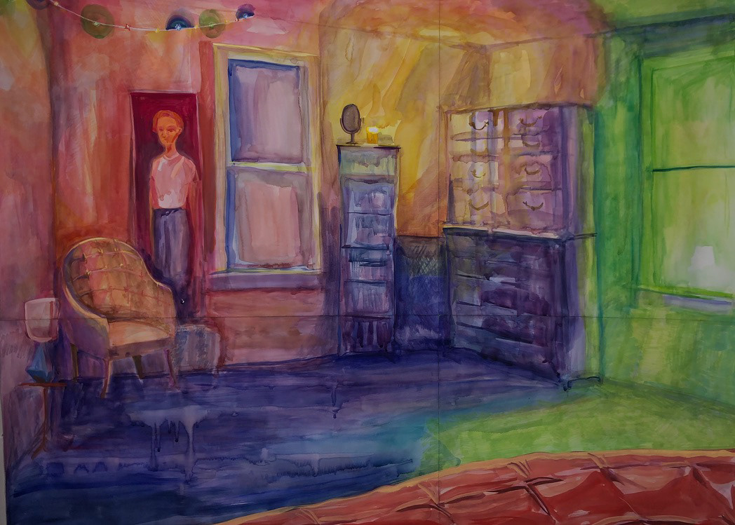 The Lights in my Room. Watercolor, Marker, Gouache.