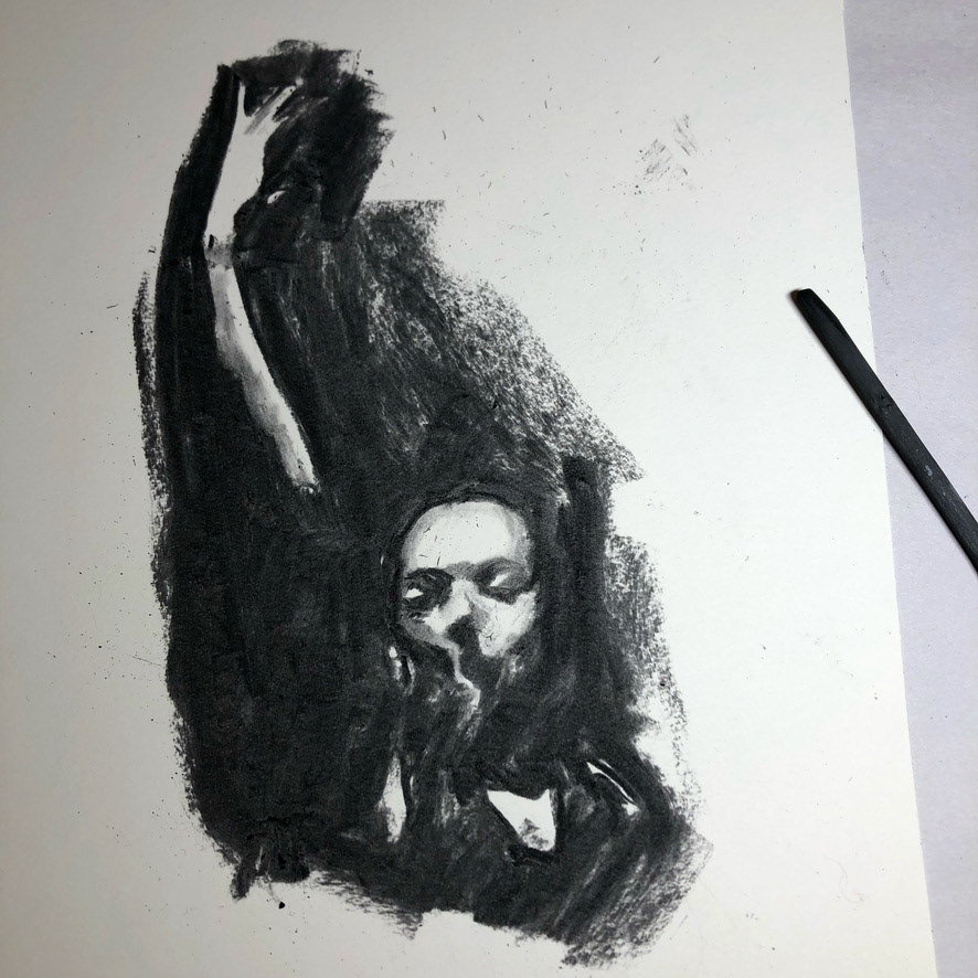 Ballet Dancer. Charcoal.