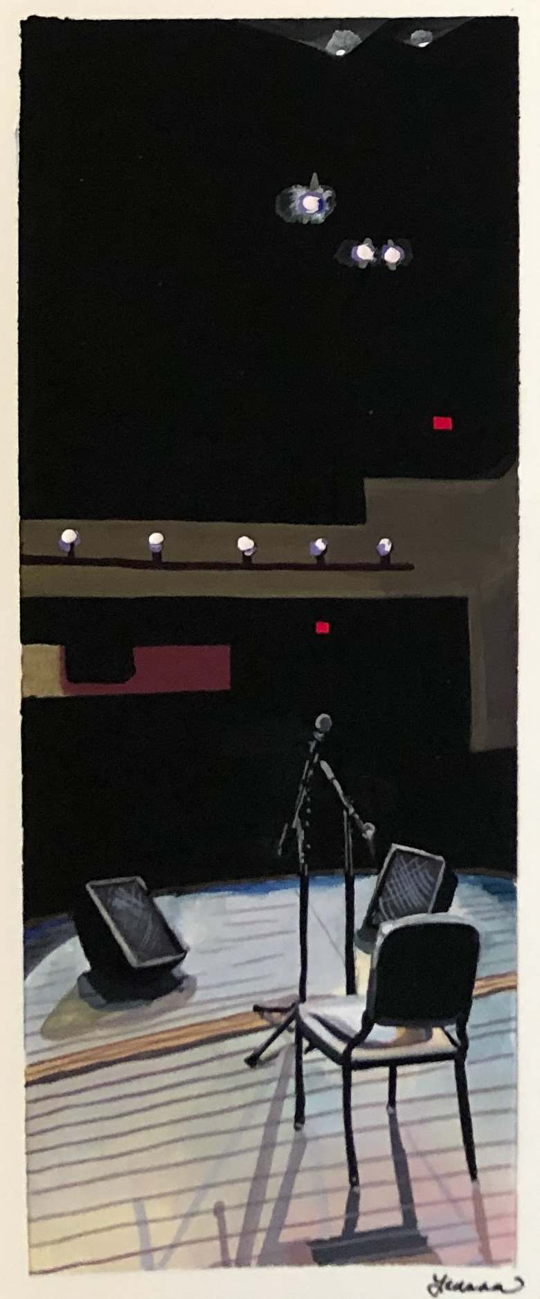 The Stage. Gouache.