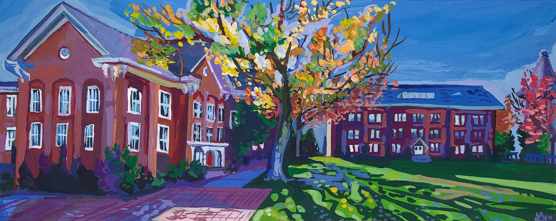 Summer at Sem. Gouache.
