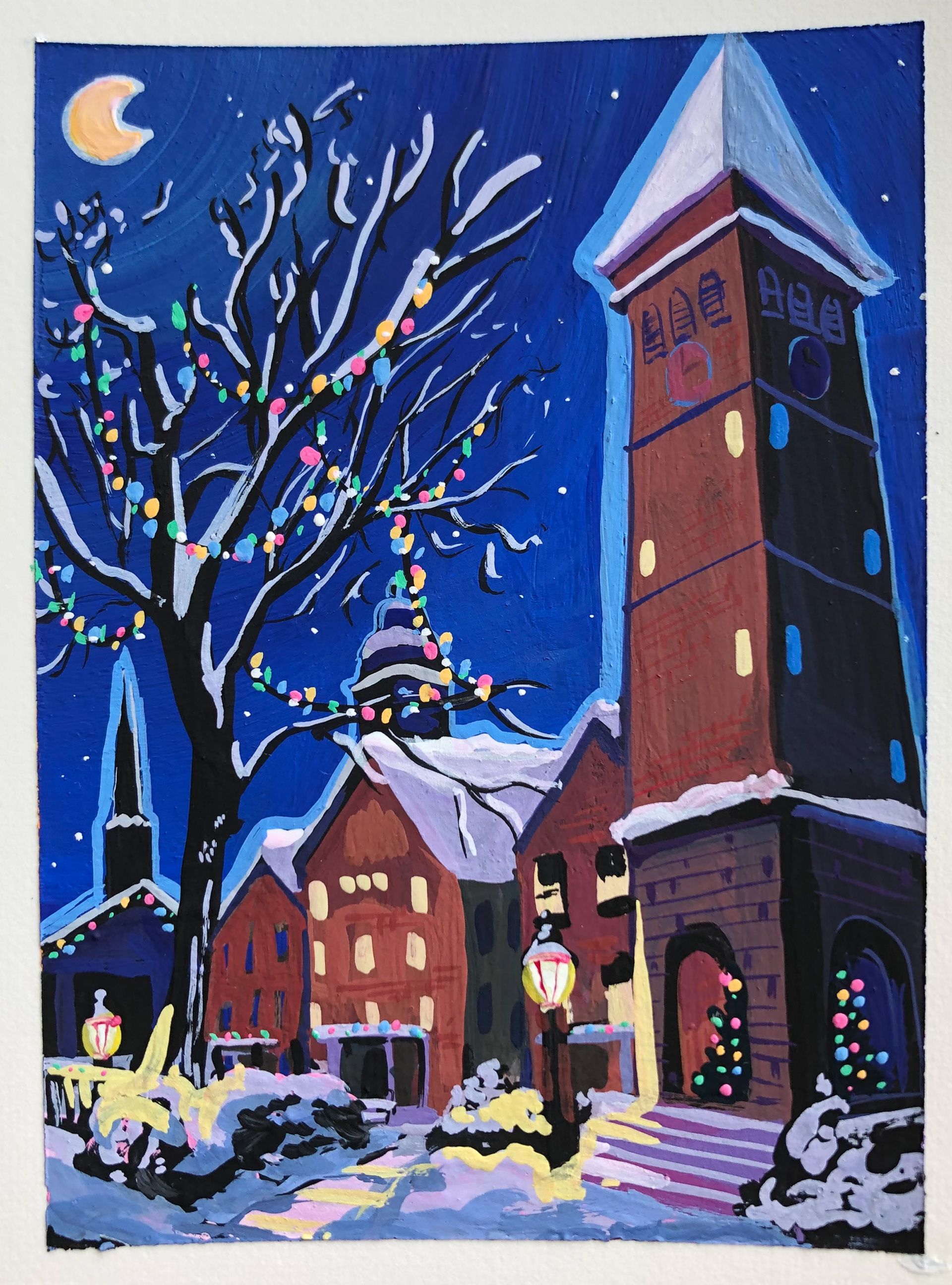 Holidays at Sem. Gouache.