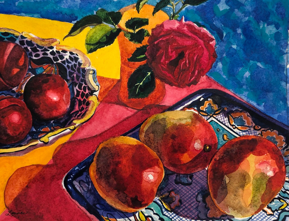 Poolside. Watercolor.