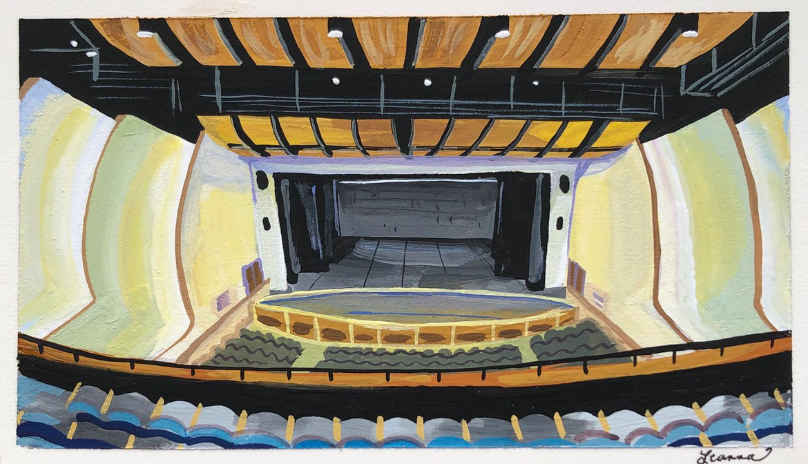 The Theatre. Gouache.