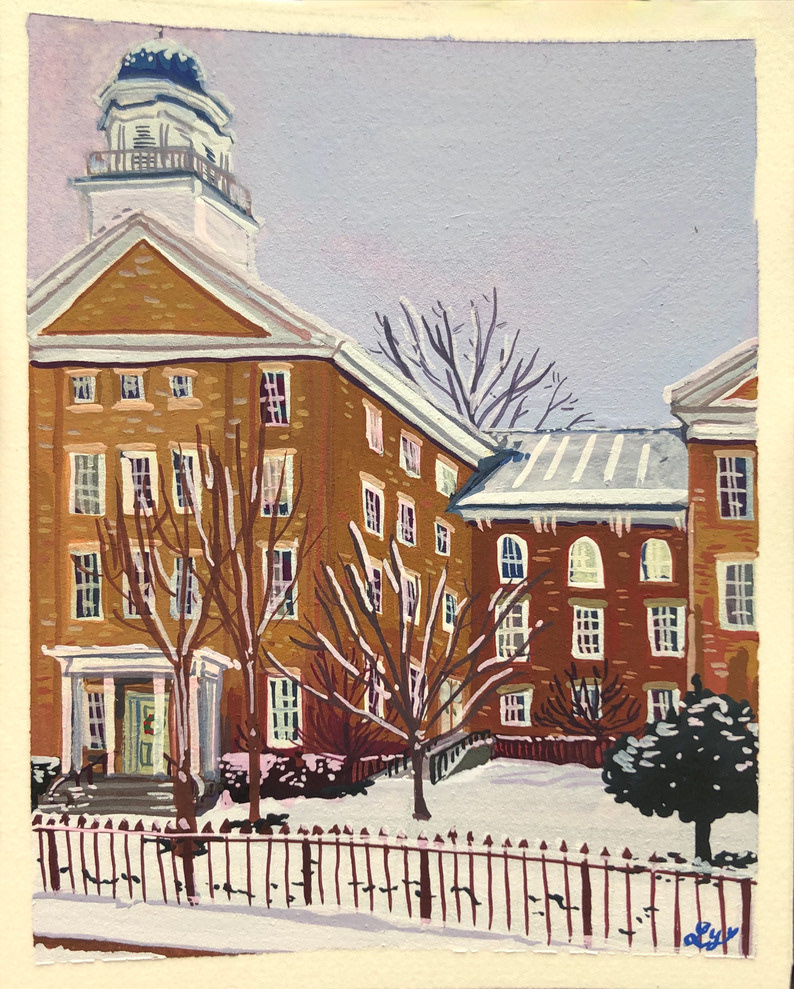 Winter at Sem. Gouache.
