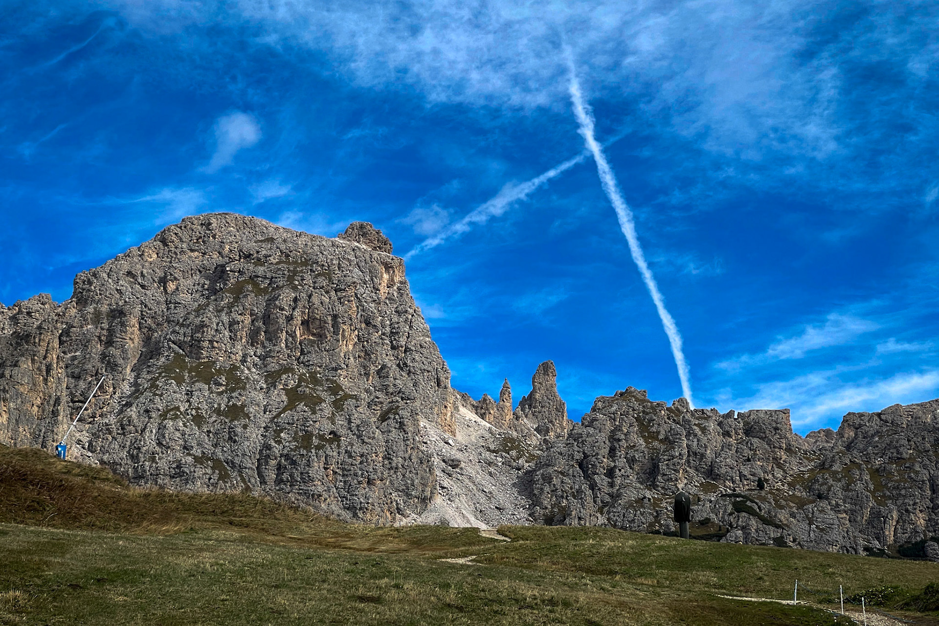 Contrails in Dolomites