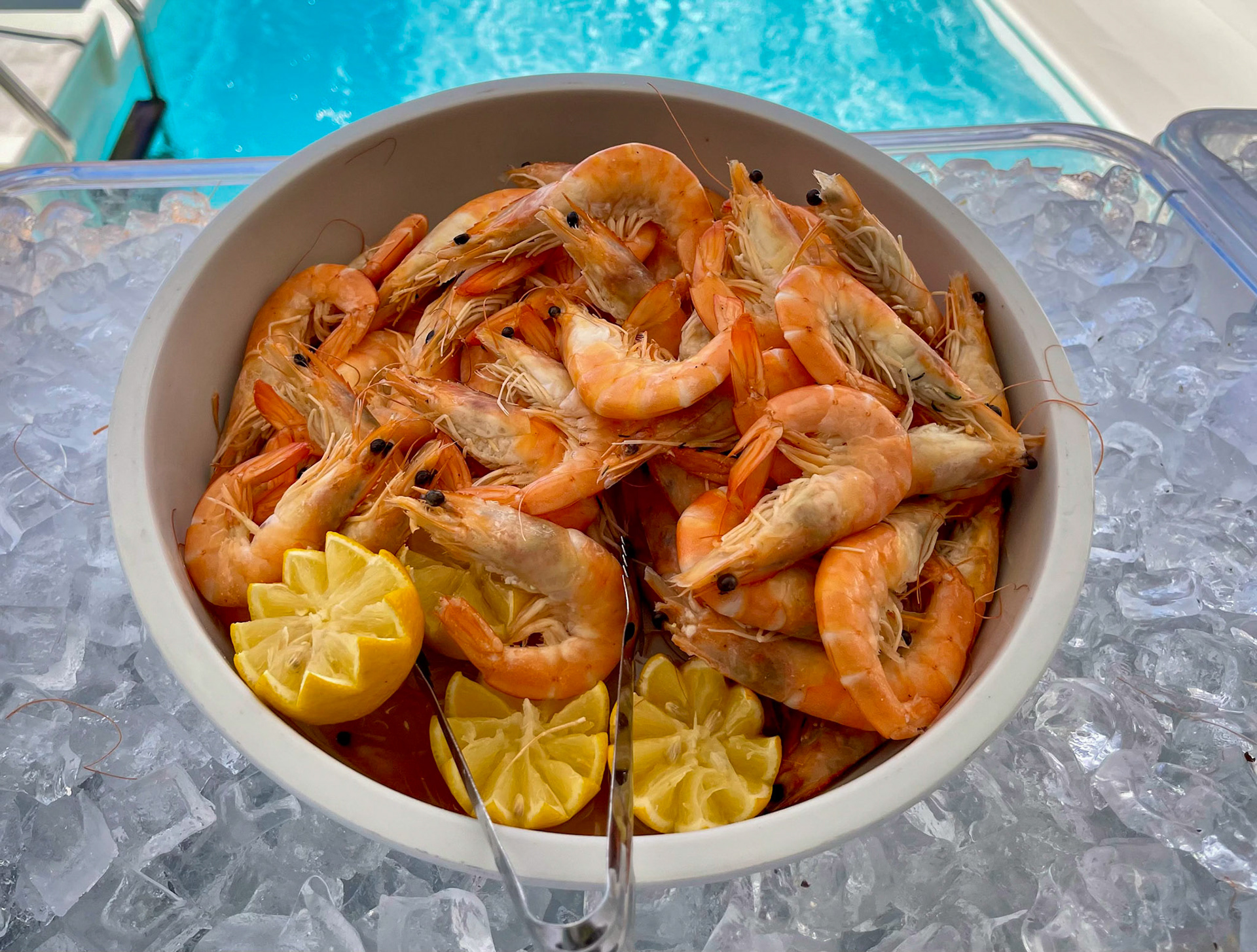 Shrimps -- seafood night on board