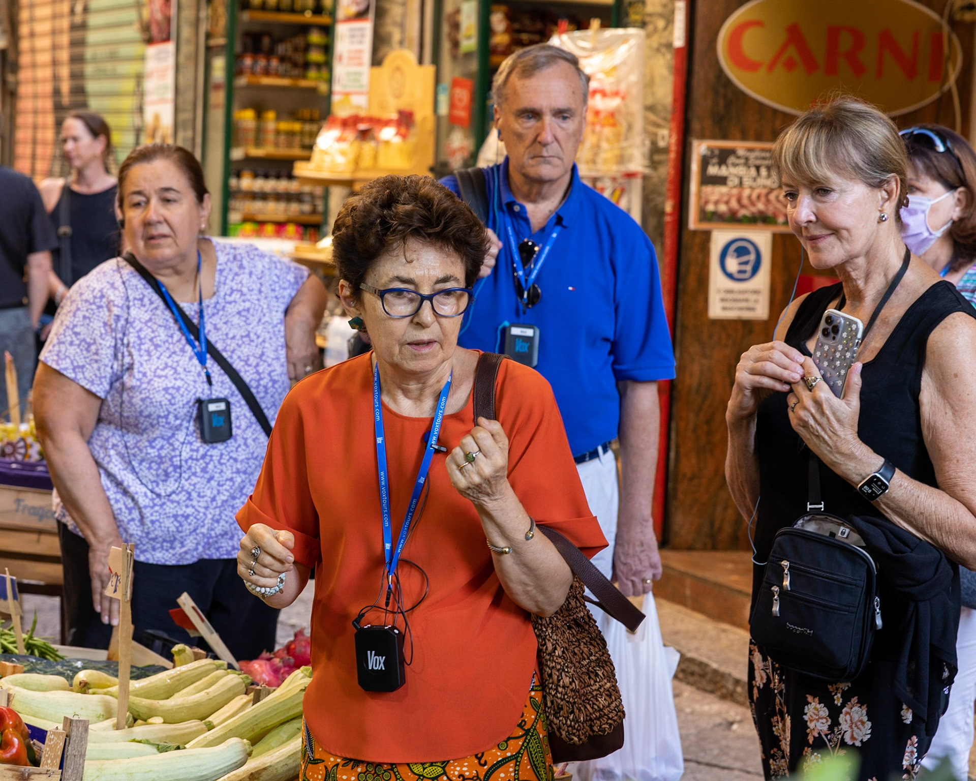 Duchess Tomasi at produce market, Palermo, Sicily