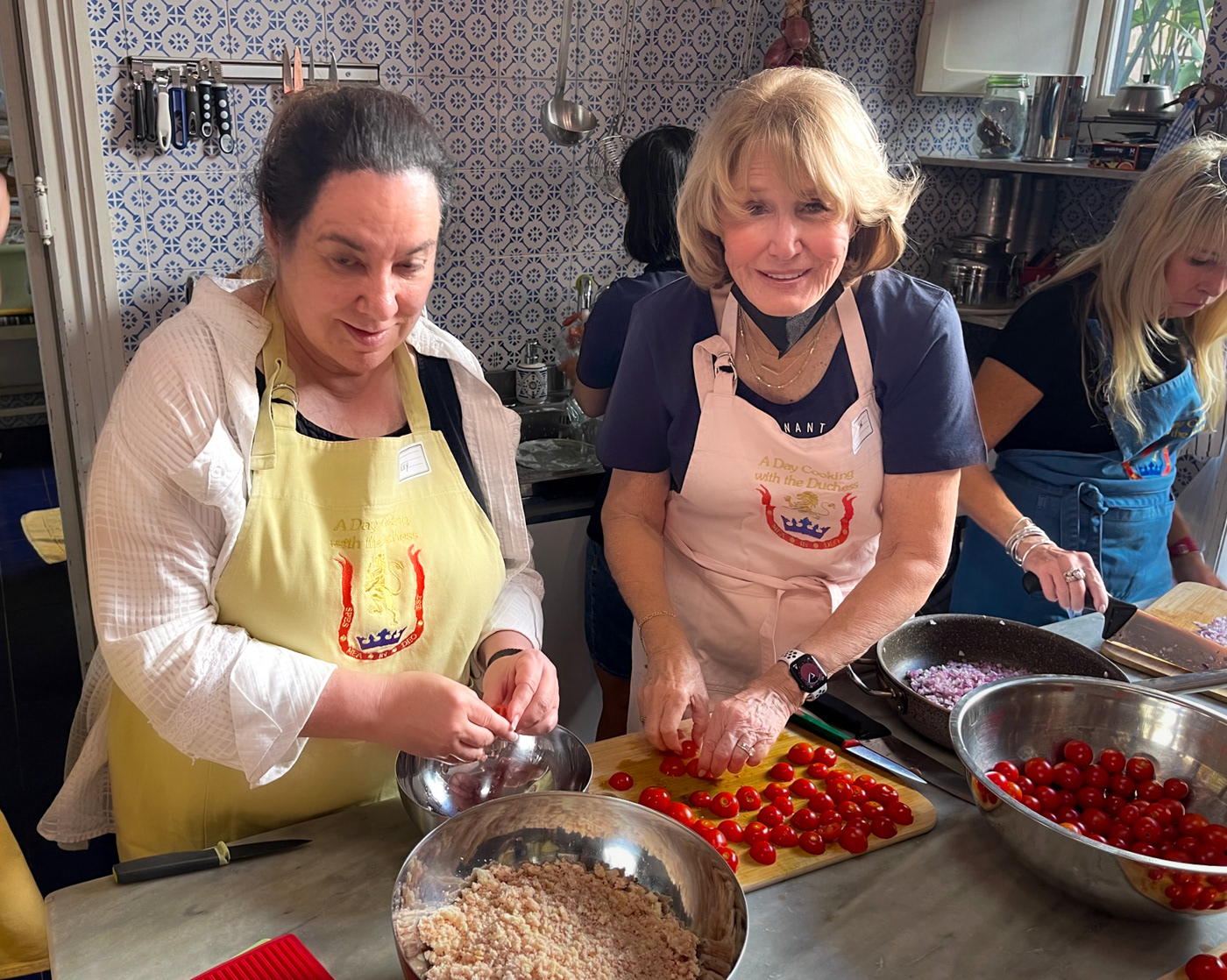 Working on one of the Duchess' menu items