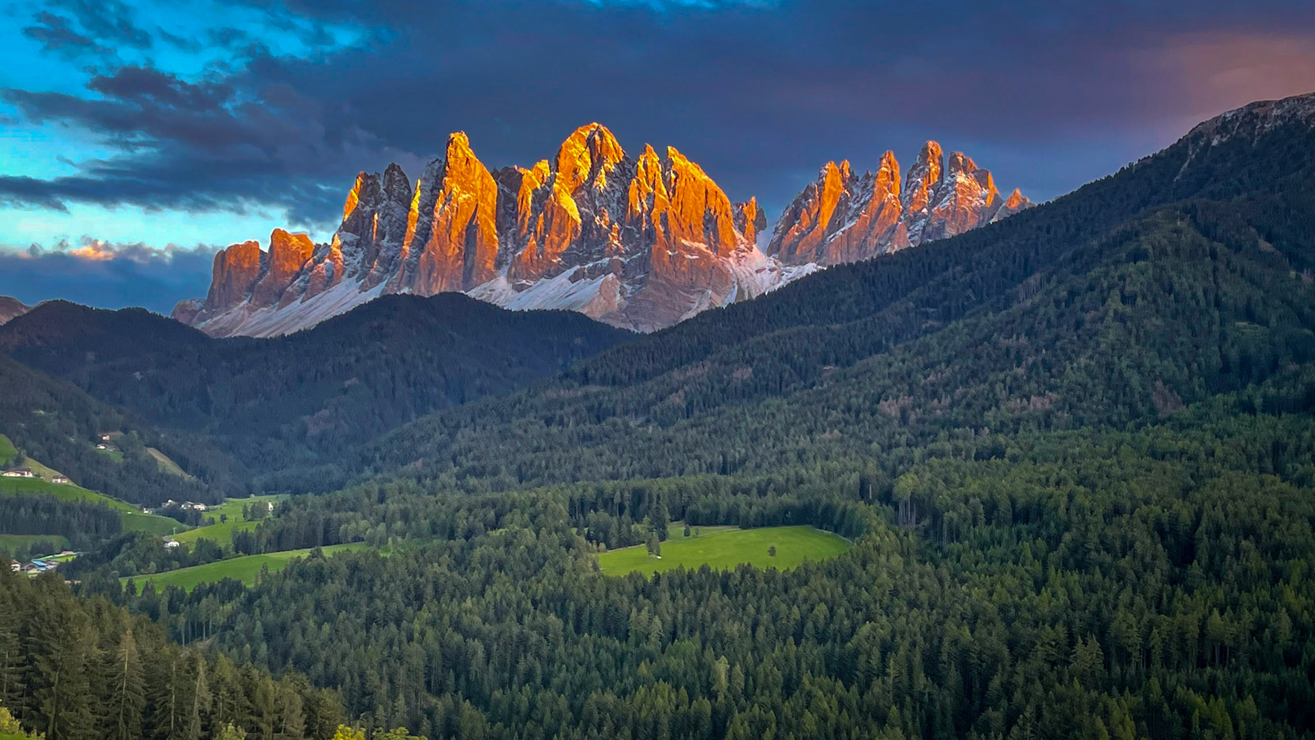 Dolomites at sunset
