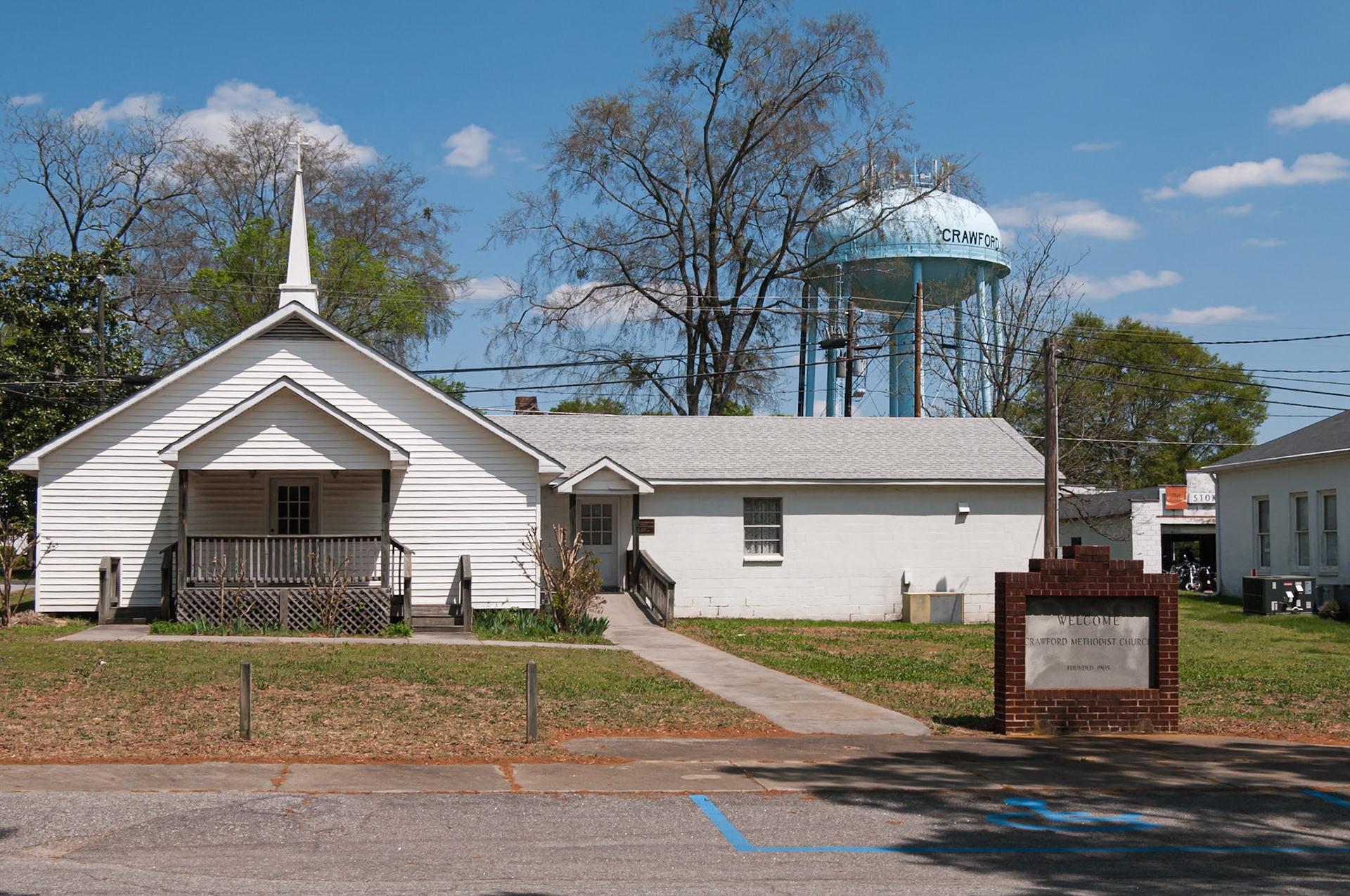 Crawford Methodist Church in Crawford, Georgia, photographed in April 2014