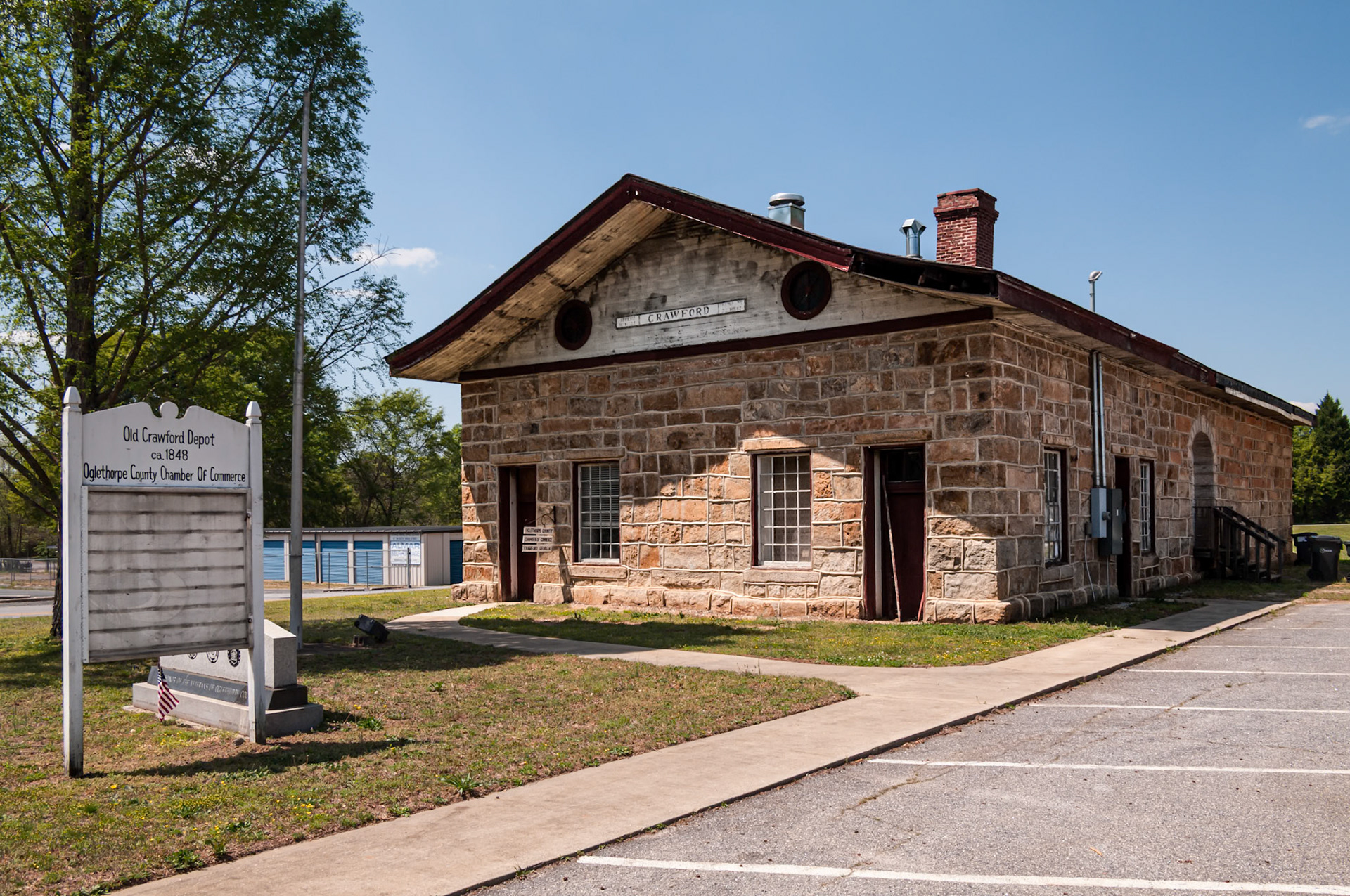 The Old Crawford Depot in Crawford, Georgia, photographed in April 2014