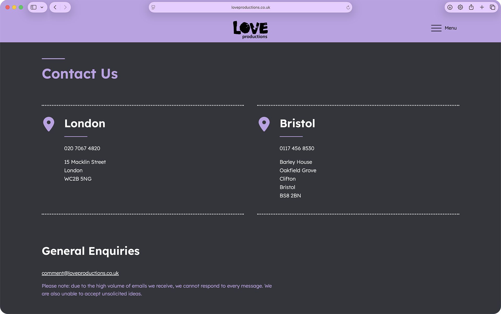 Contact Us page