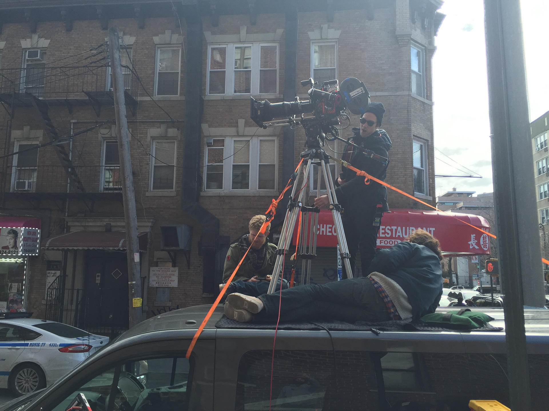 Sean Price Williams setting up a shot with the help of A 2nd Camera Assistant Ryan Nocella