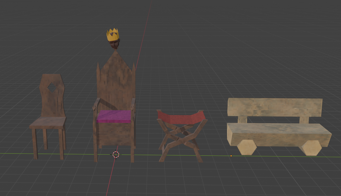 Chairs and bench