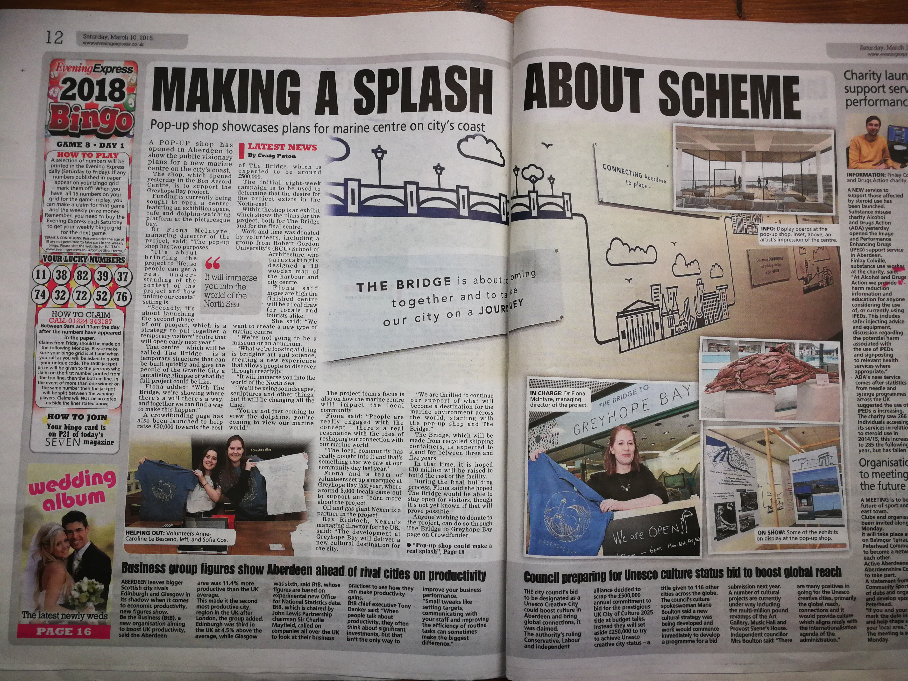 Aberdeen's P & J Newspaper Article Featuring Designs