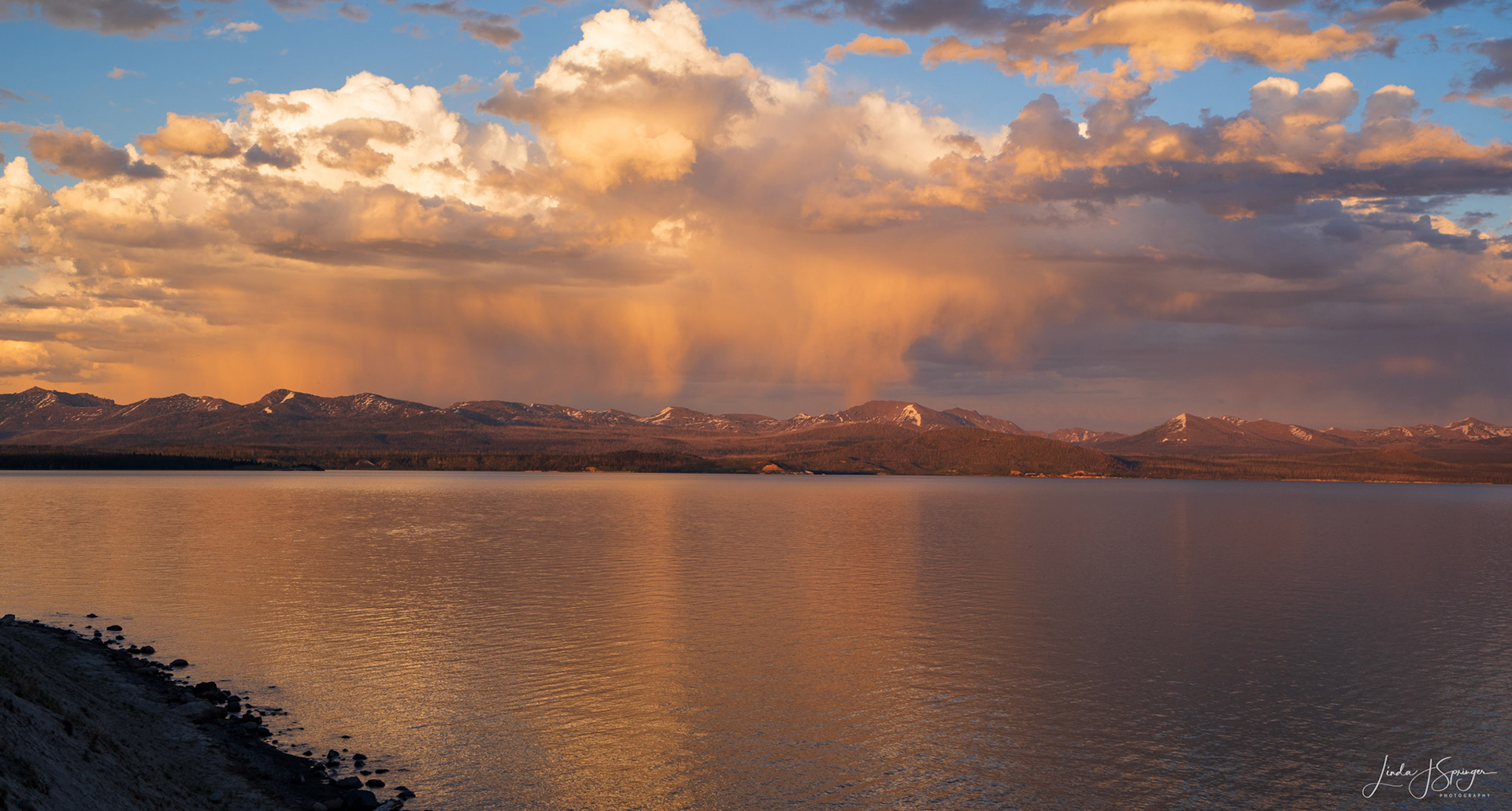 Sunset at Yellowstone Lake