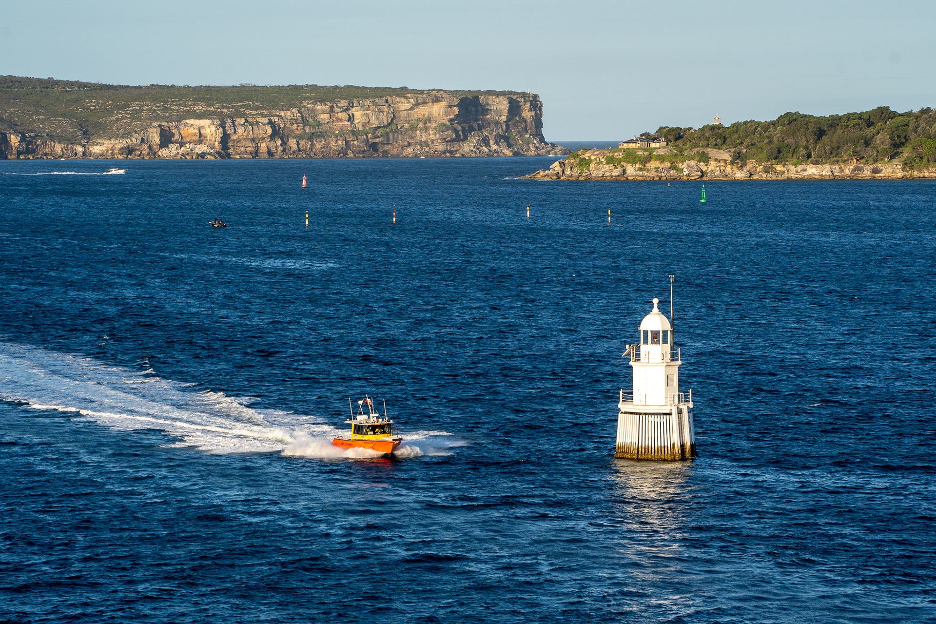 Headed out to sea on cruise ship