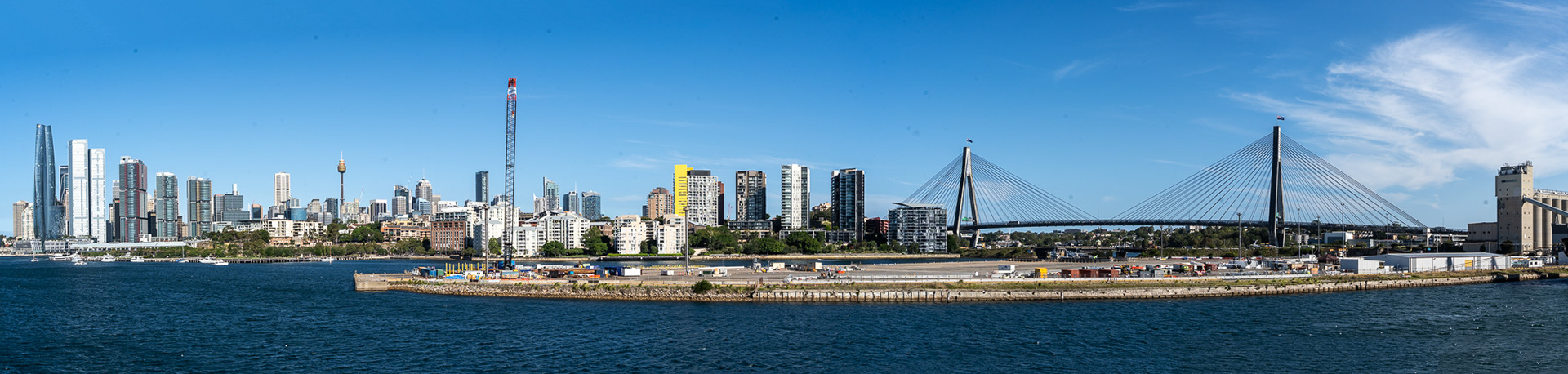 Panoramic view of Sydney from our cruise ship