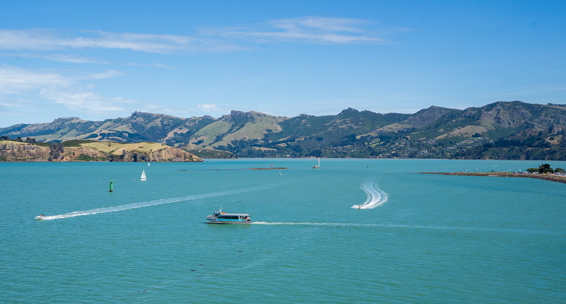 View of bay in Lyttelton from cruise ship