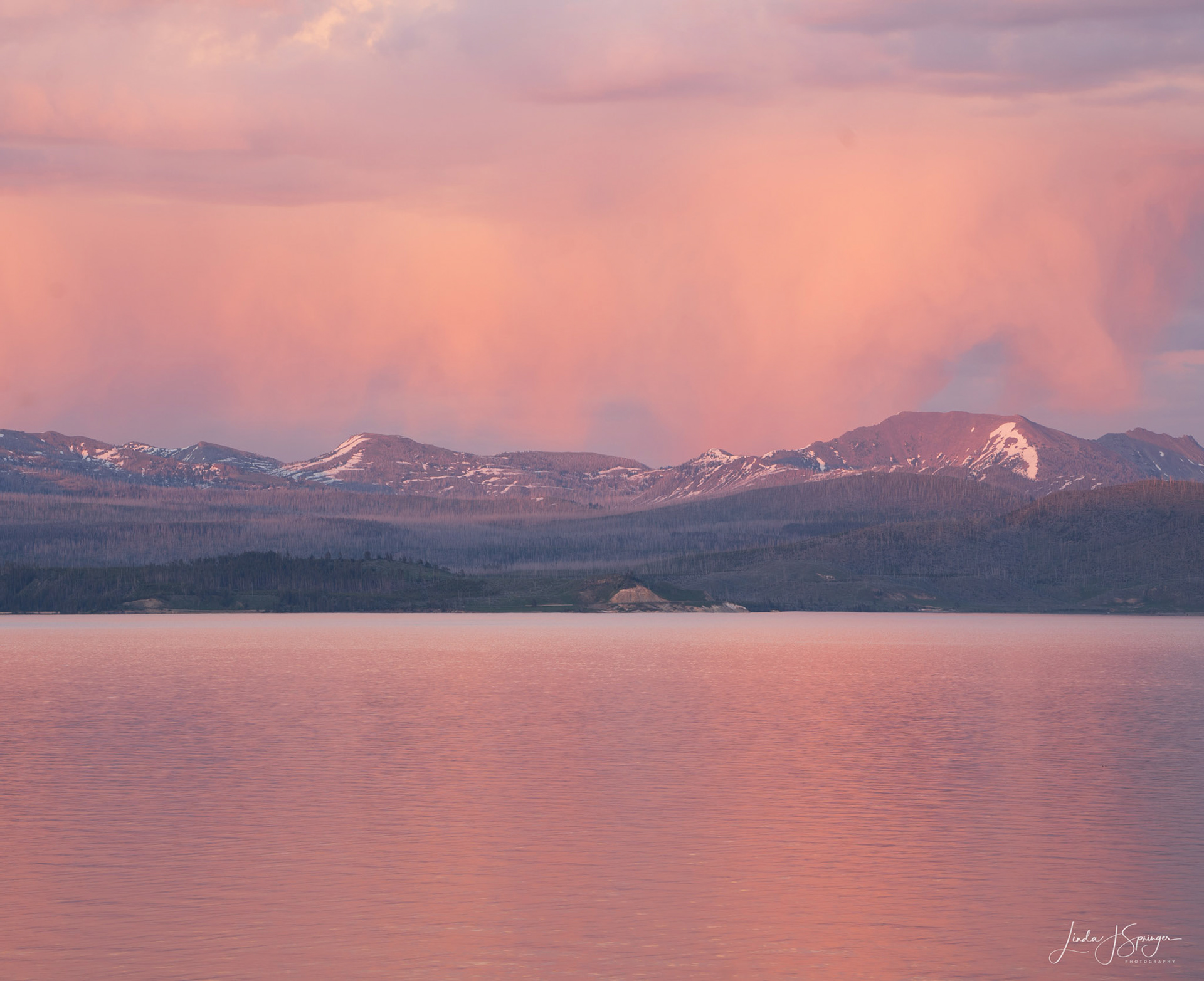 Sunset at Yellowstone Lake