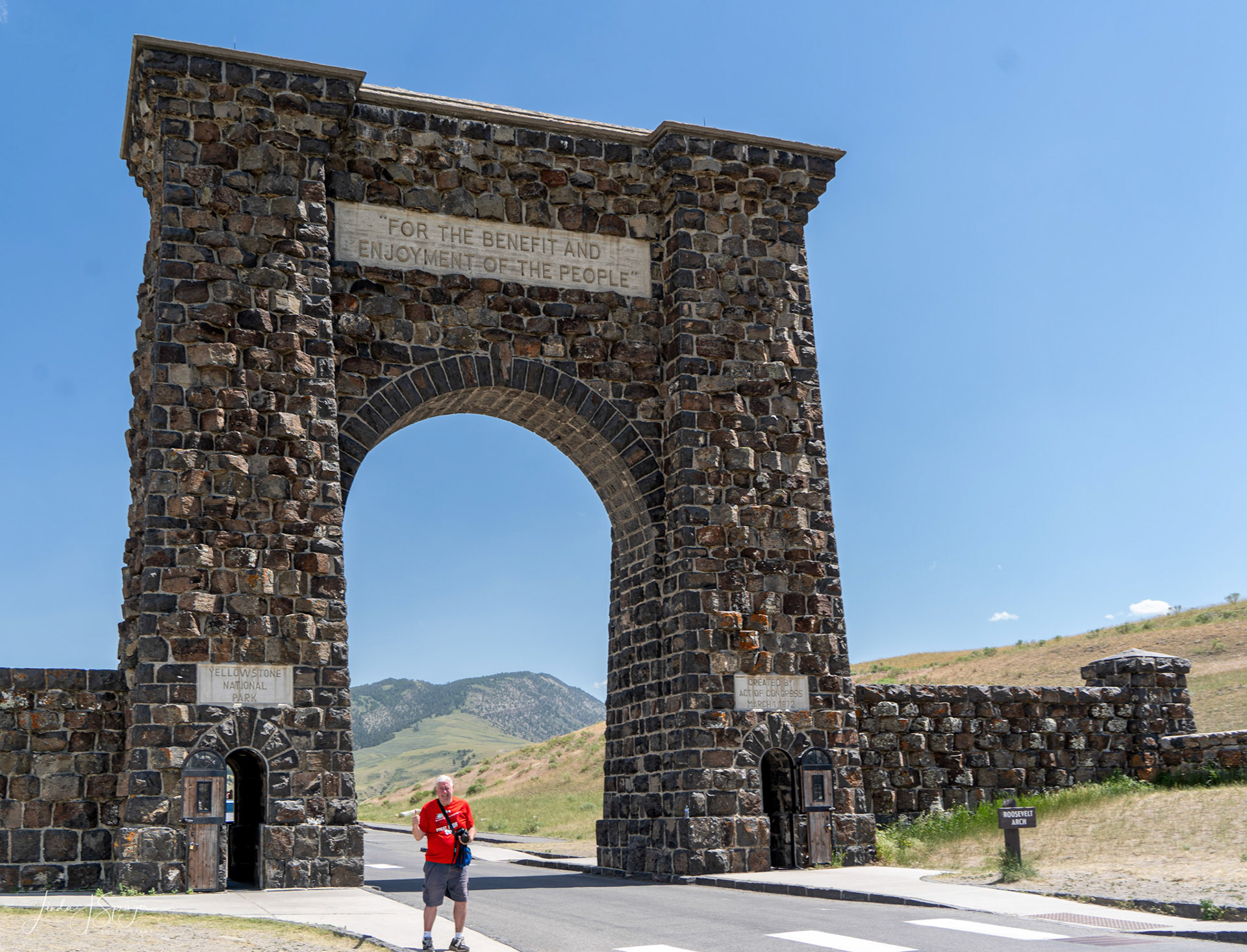 Joe at Roosevelt Arch, North Entrance
