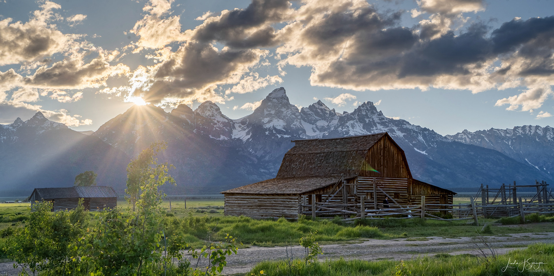 Sunset at Moulton Barns