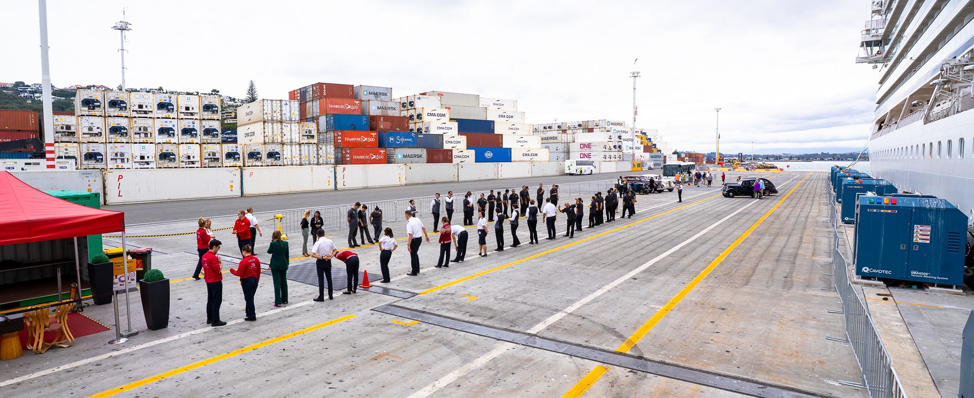 Crew welcoming us back to ship