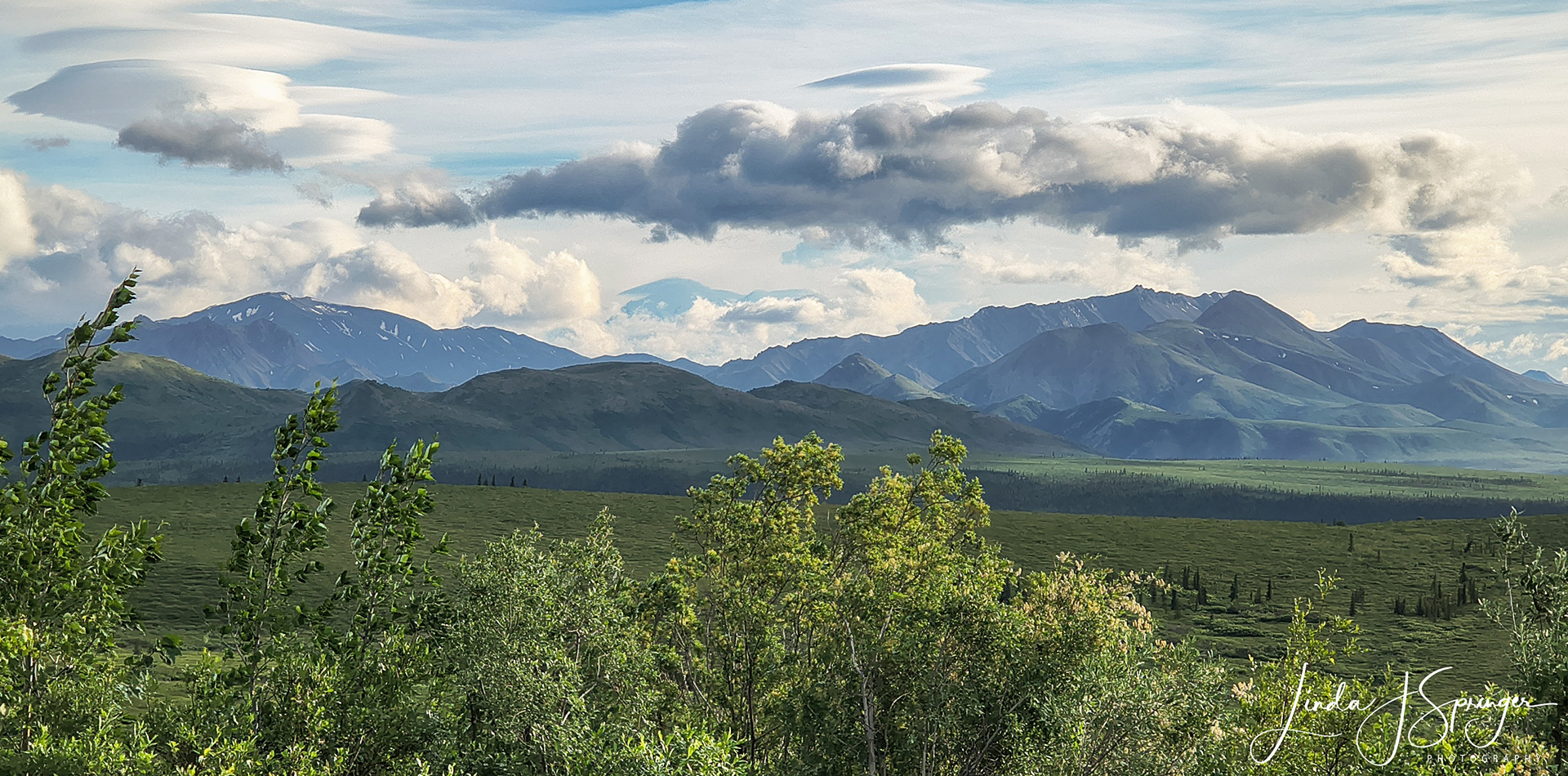 Mt. McKinley peaking through the clouds