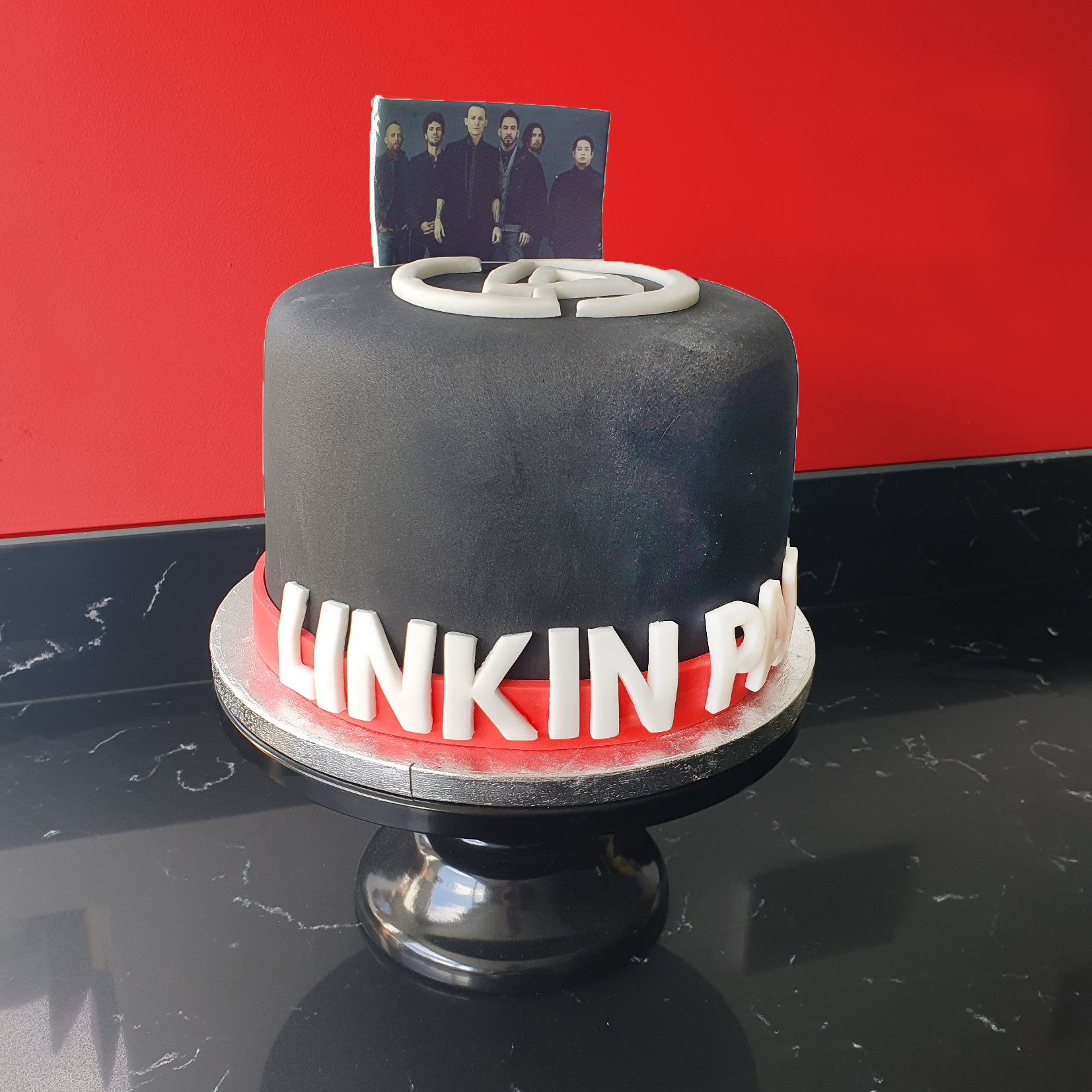 Linkin Park Fondant Nut Free Vanilla Birthday Cake