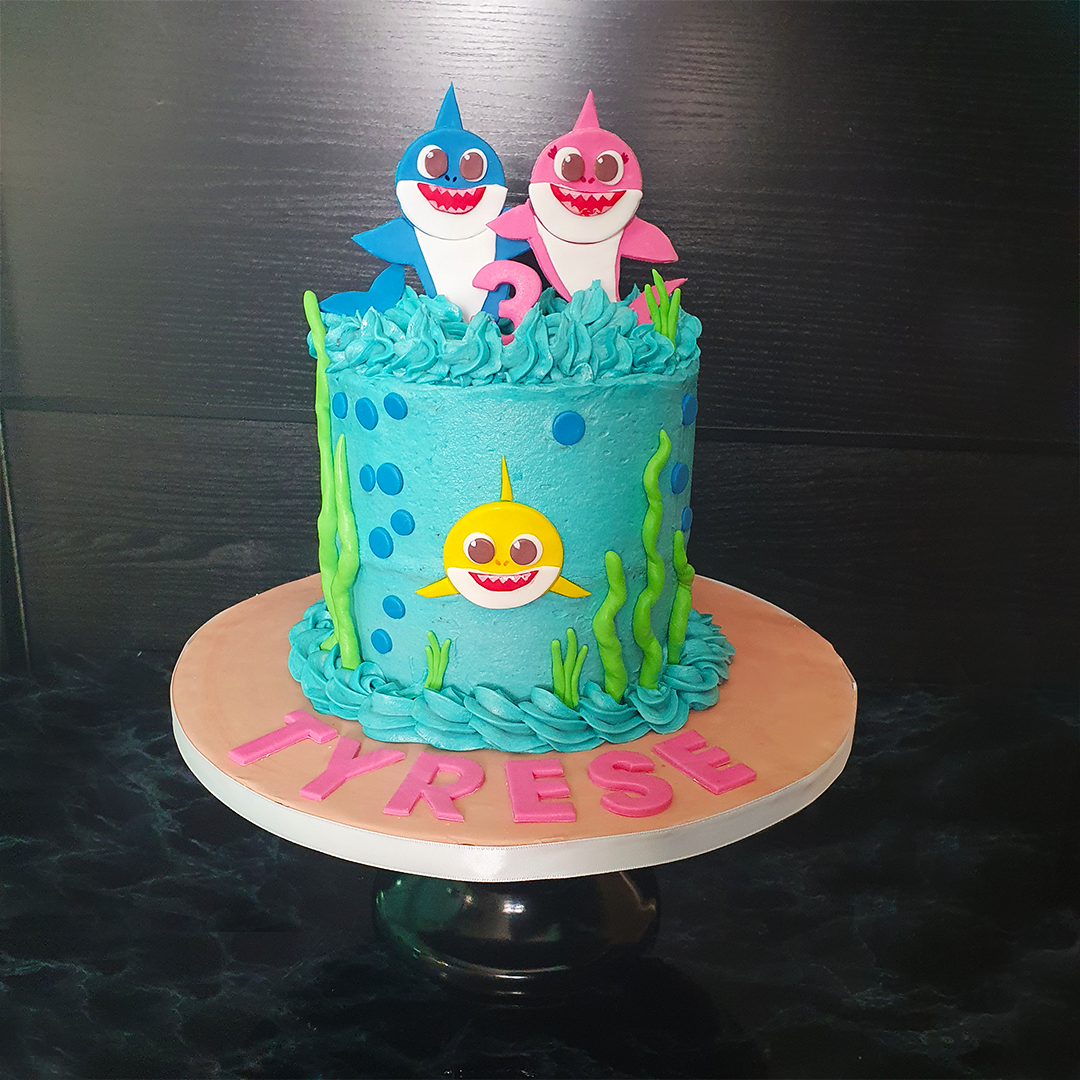 Baby Shark Underwater 3rd Birthday Cake