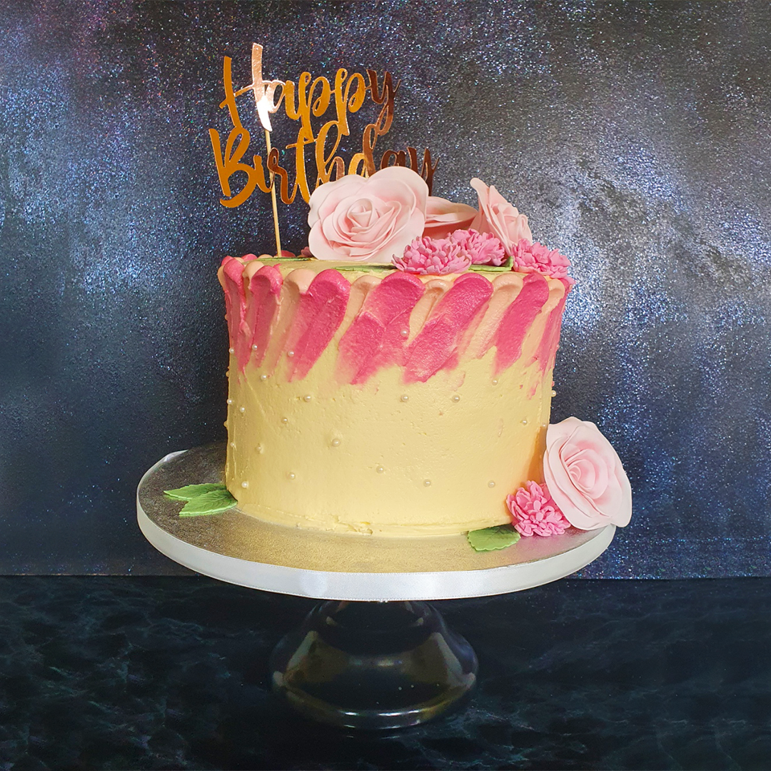 Pink Flower Birthday Cake