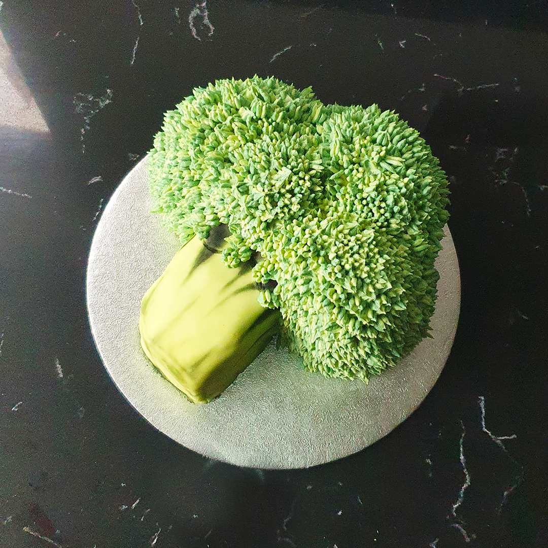 Broccoli Vanilla Buttercream Birthday Cake