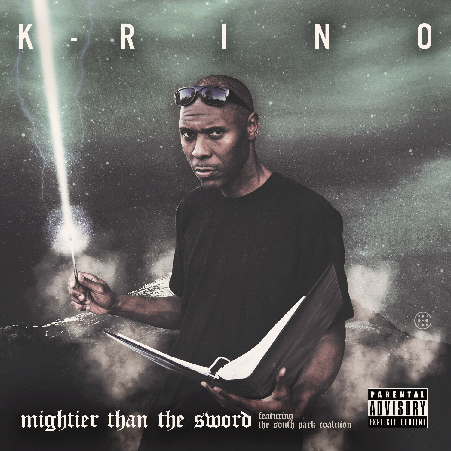 Album artwork for K-Rino's upcoming release, Mightier Than the Sword.