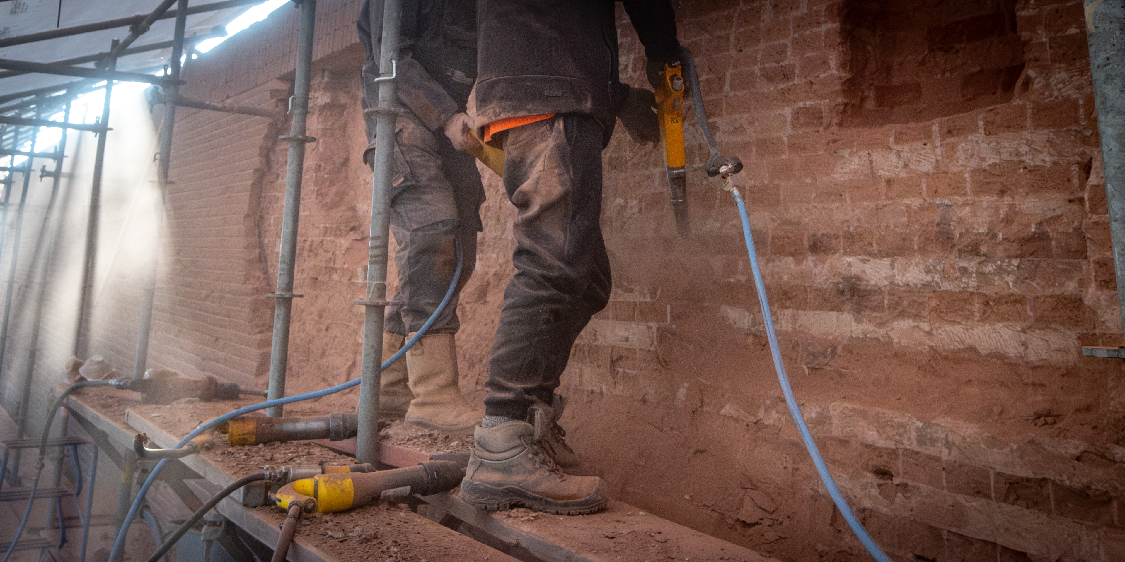 Fort Sabina, restauratie gevel kazerne 