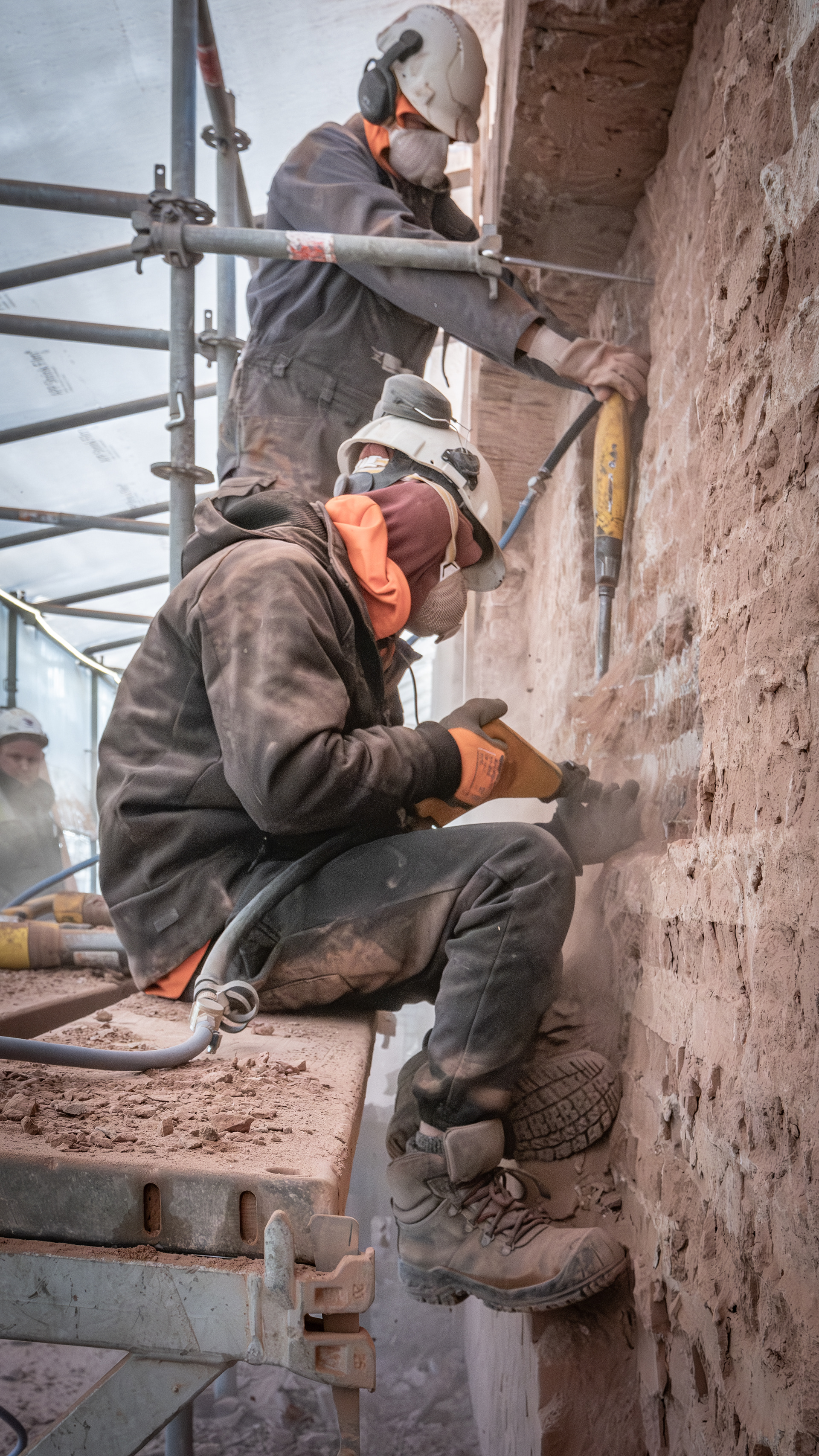 Fort Sabina, restauratie gevel kazerne 