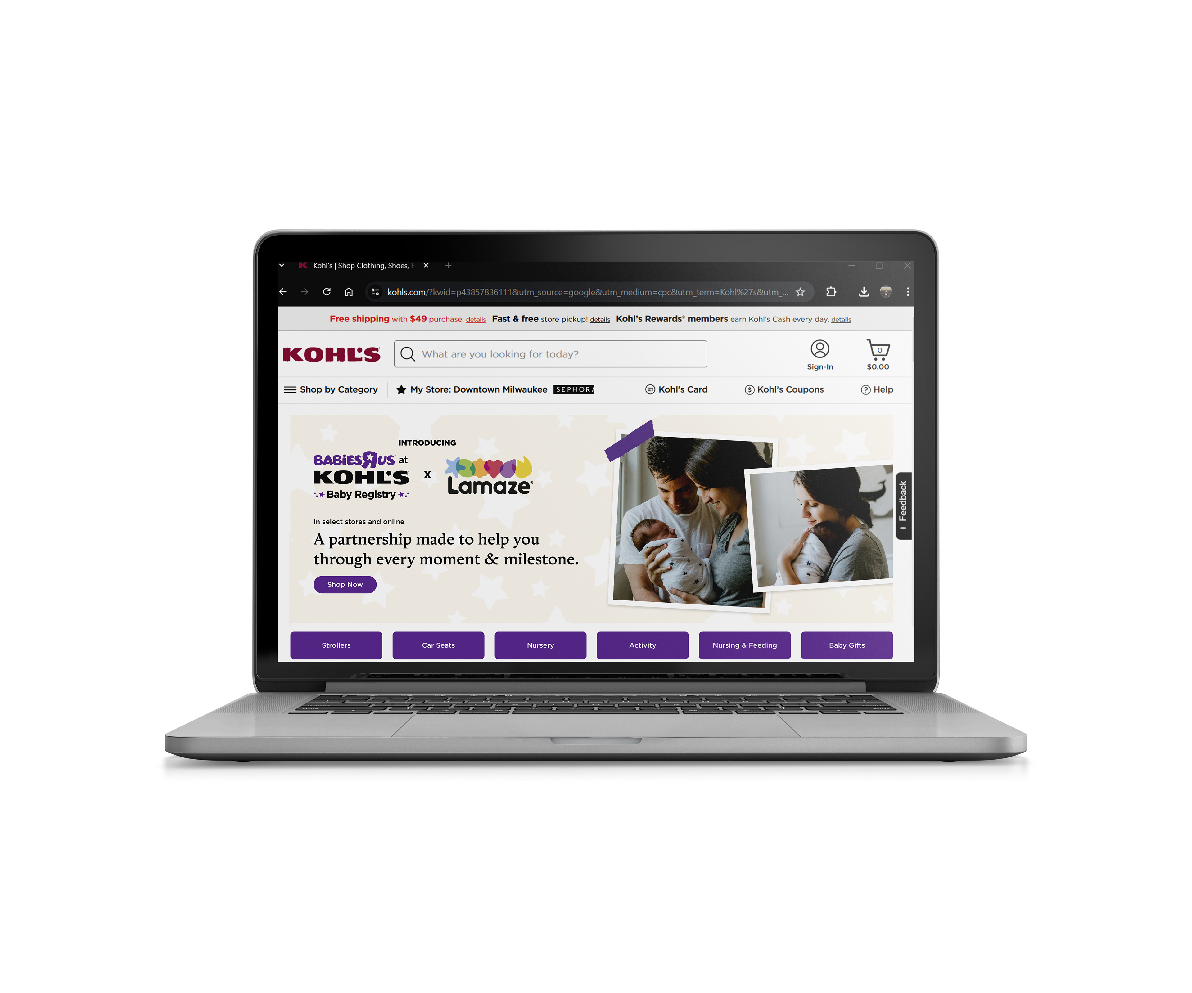 Desktop: Equity design for Kohl's homepage