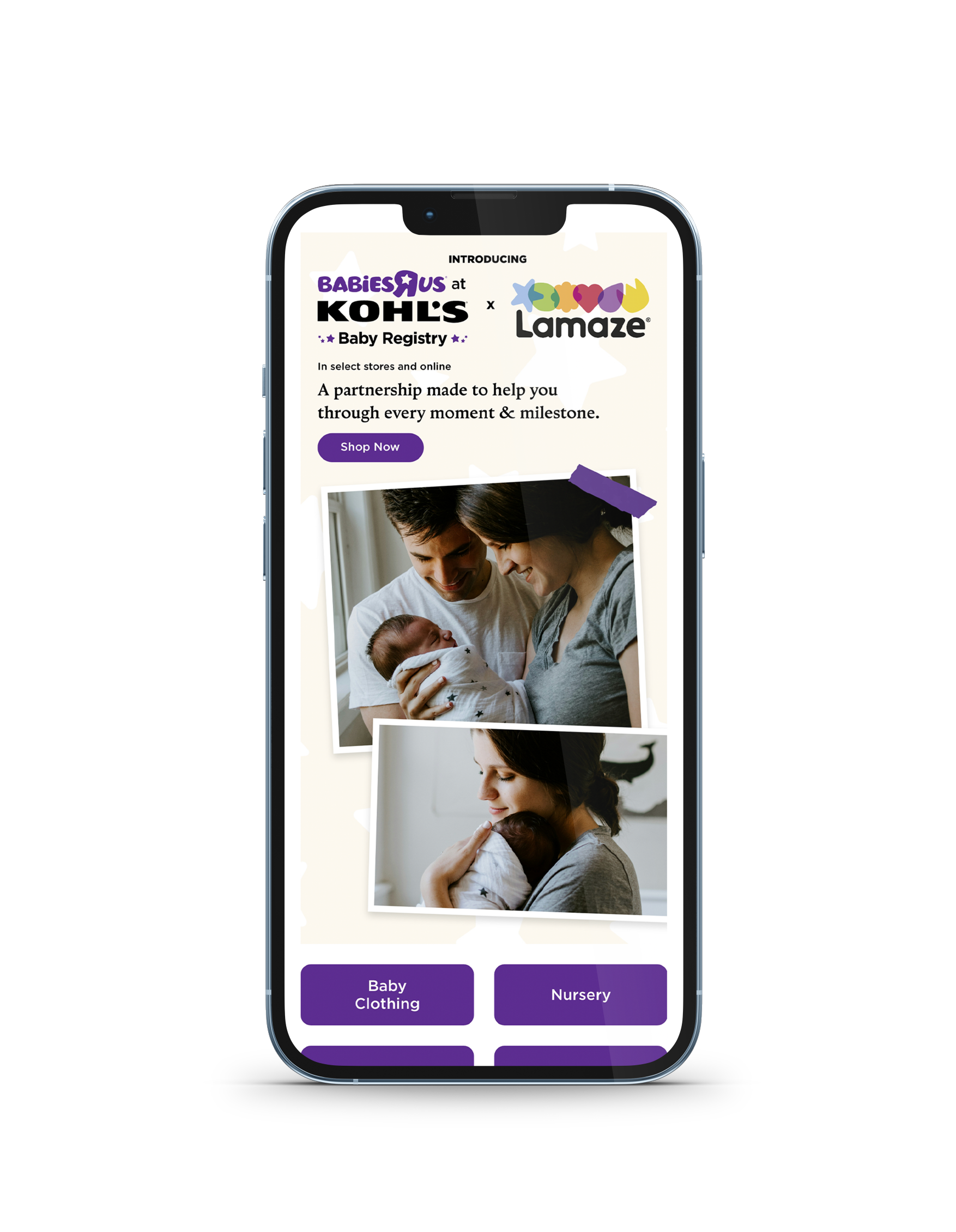 Mobile: Equity design for Kohl's homepage