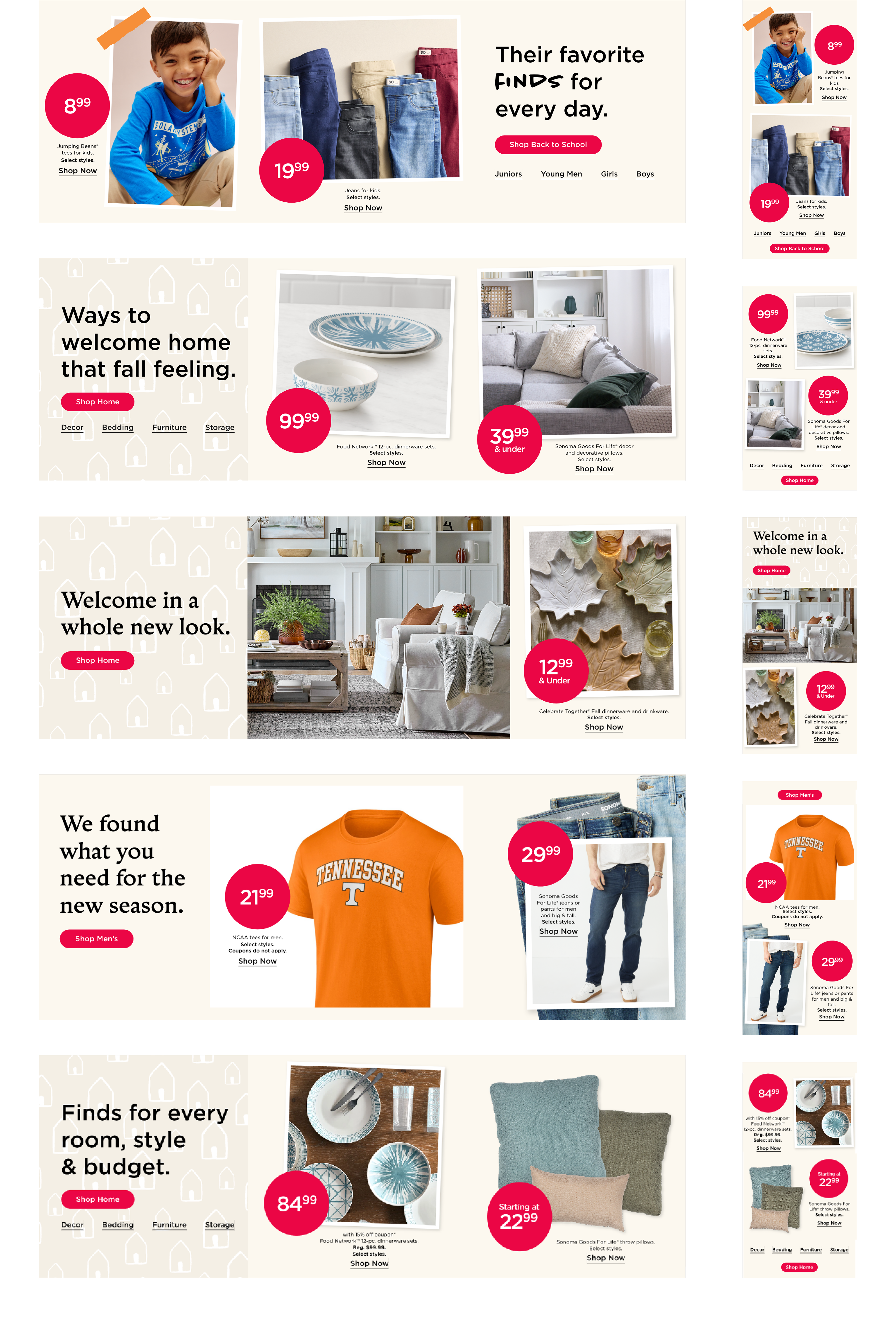 Desktop and mobile equities designed for Kohls.com