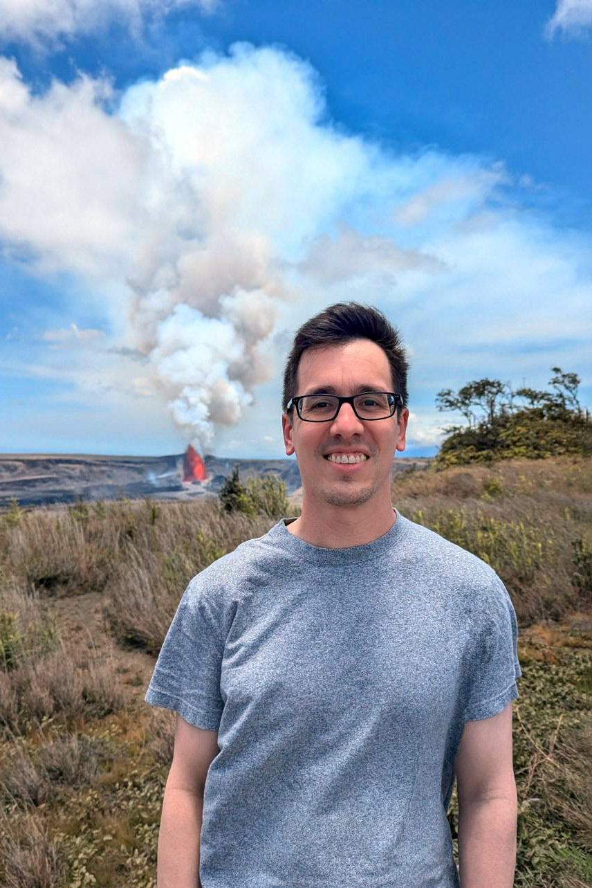 Andrew present at the volcano