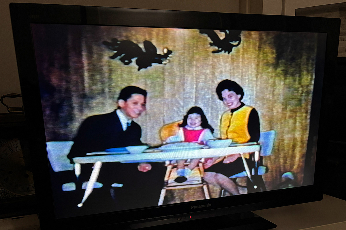 Patricia is so happy as the only child, enjoying a special dinner with Dad and Mom