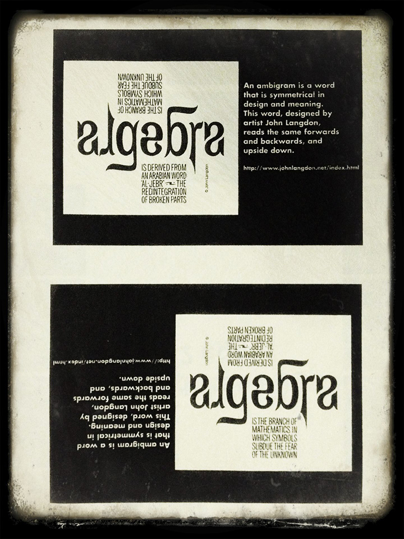 Algebra Ambigram