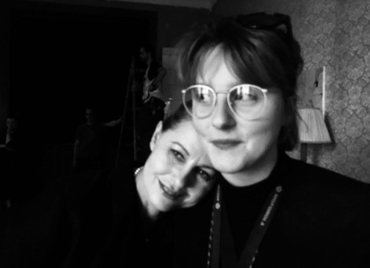 Stefka with E. Skibinska on "Ederlezi" set, photography by Piotr Pawlus