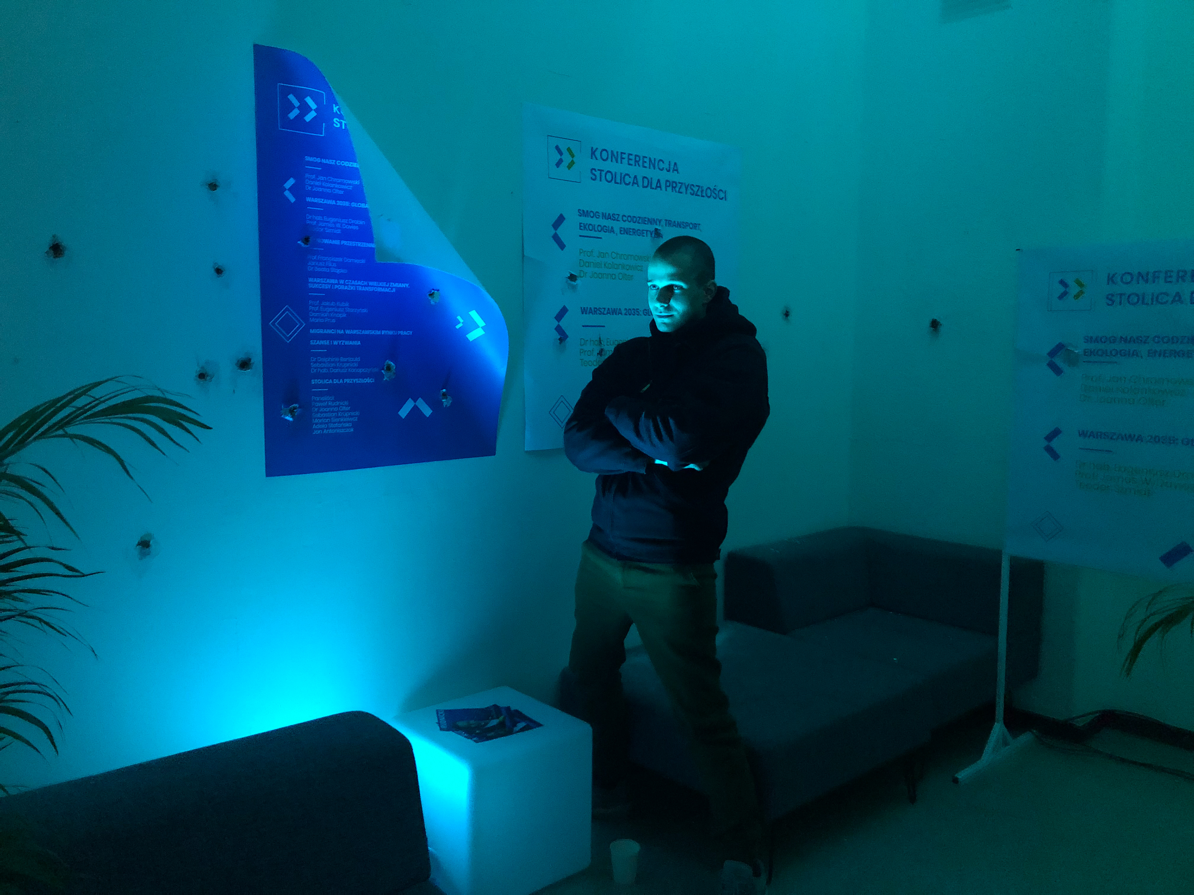 Maciek on "The Hater" set