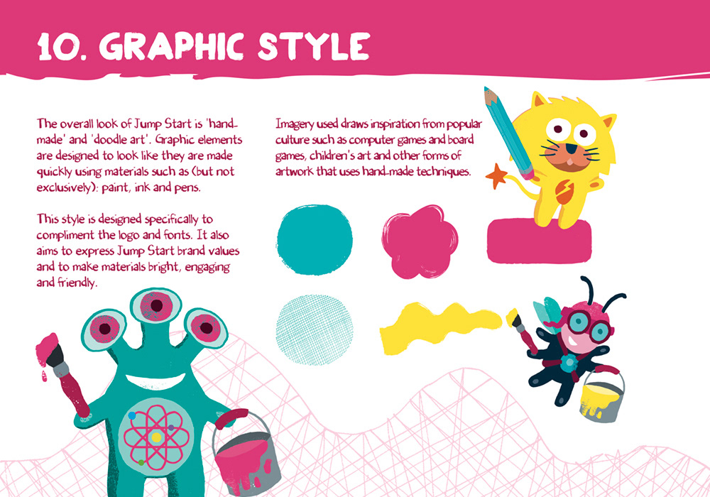 Jump Start brand style guide Graphic Style page
